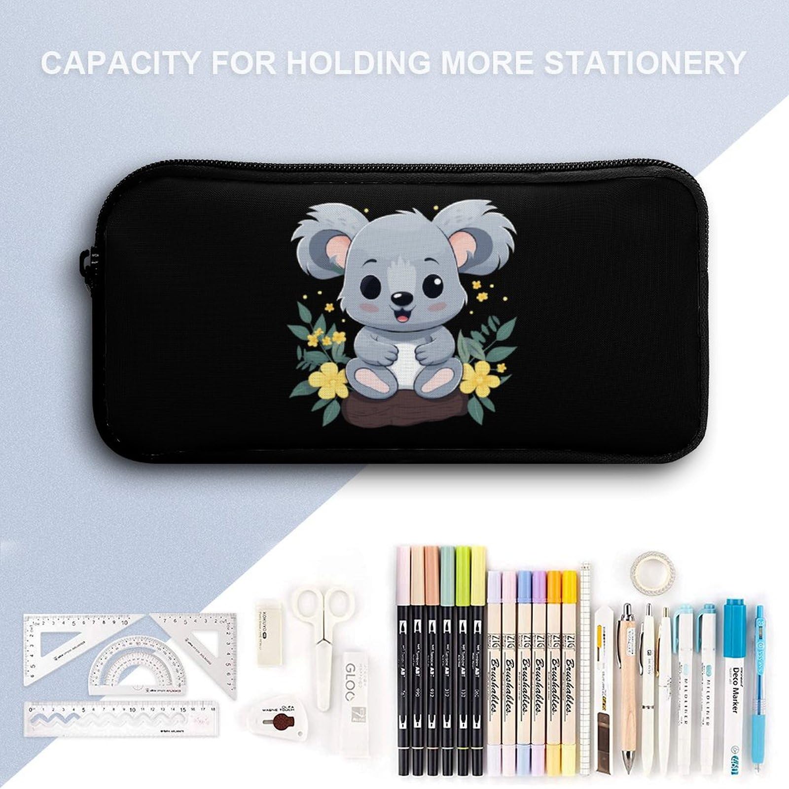 Adorable Koala Cartoon 3-Piece Backpack Set - 17 Inch Laptop Backpack, Travel Daypack with Lunch Box & Pencil Case - Perfect for School, Work & Travel Accessories