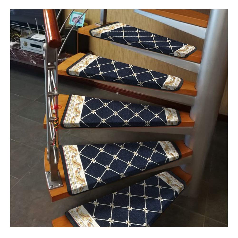 Non-Slip Spiral Stair Treads Carpet - 15pcs Right Turn Stair Mats, Indoor Safety Rug with Strong Grip for Wooden or Tile Steps - Perfect for Homes, Apartments, and Offices to Prevent Slips and Falls