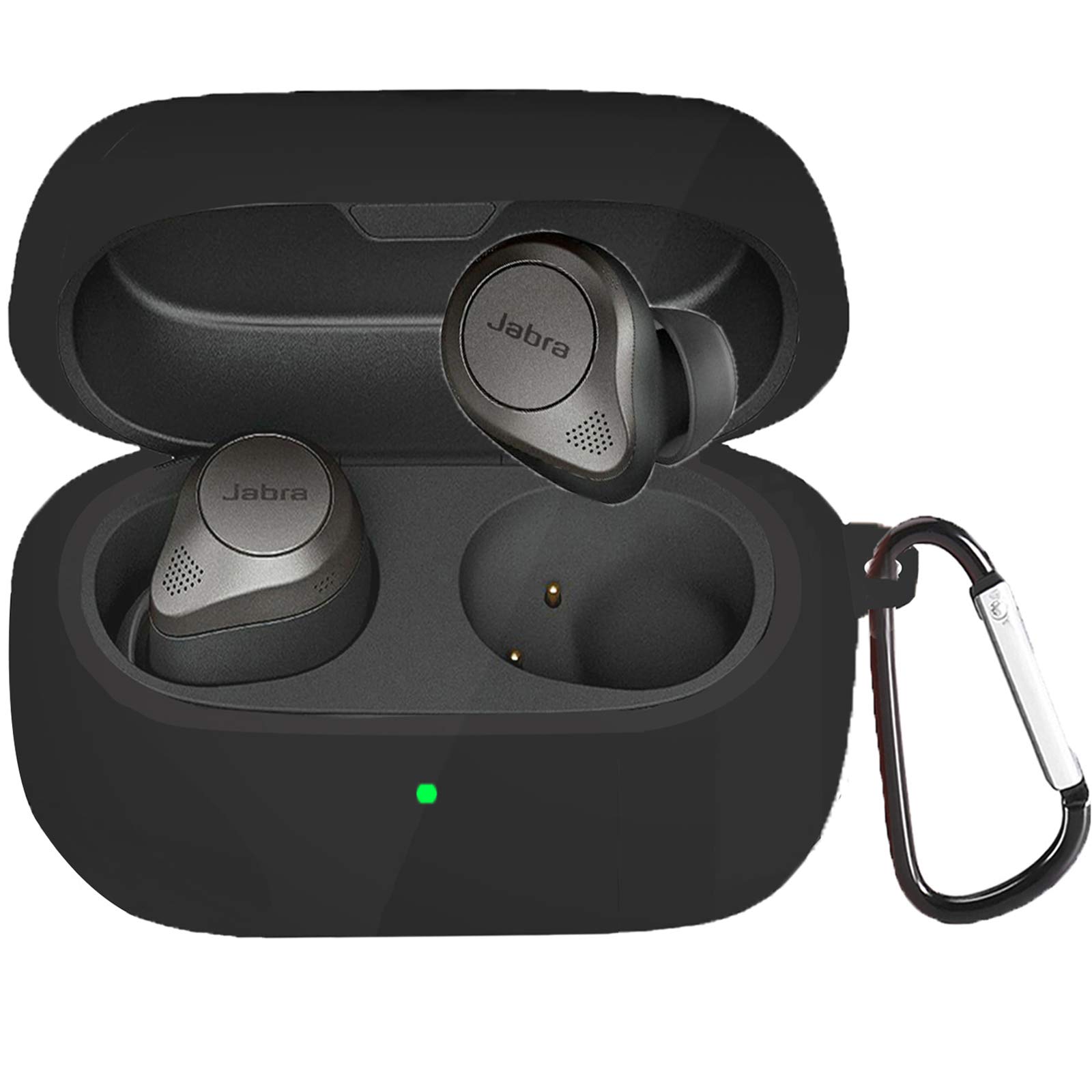 Jabra Elite 85t Silicone Protective Case Cover - Compatible Replacement for Jabra Elite 85t Earbuds - Durable & Easy to Carry (Black) - Perfect for Travel, Workouts & Daily Use