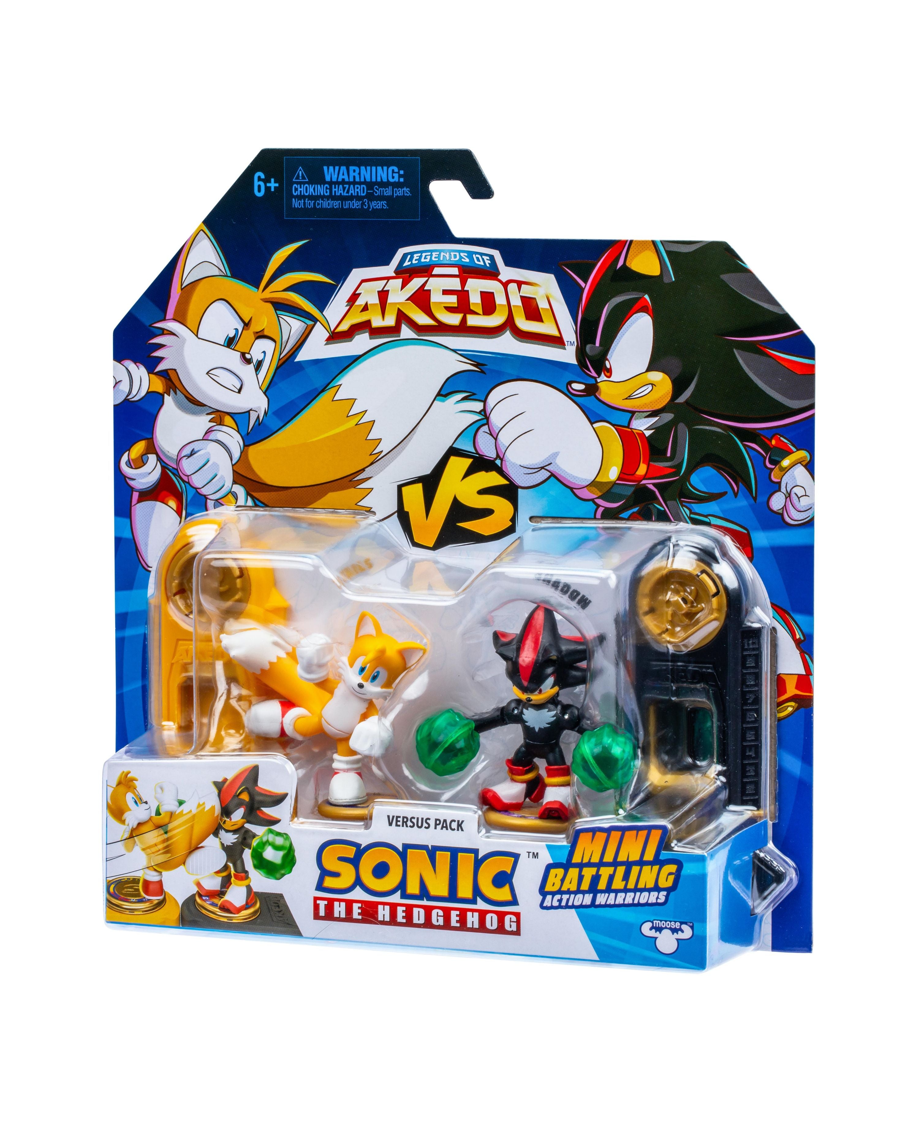 Akedo Sonic the Hedgehog Action Figures - Tails vs Shadow Speed Strike Battle Set | Collectible Toys for Kids & Fans | Perfect for Playtime, Display & Gifts