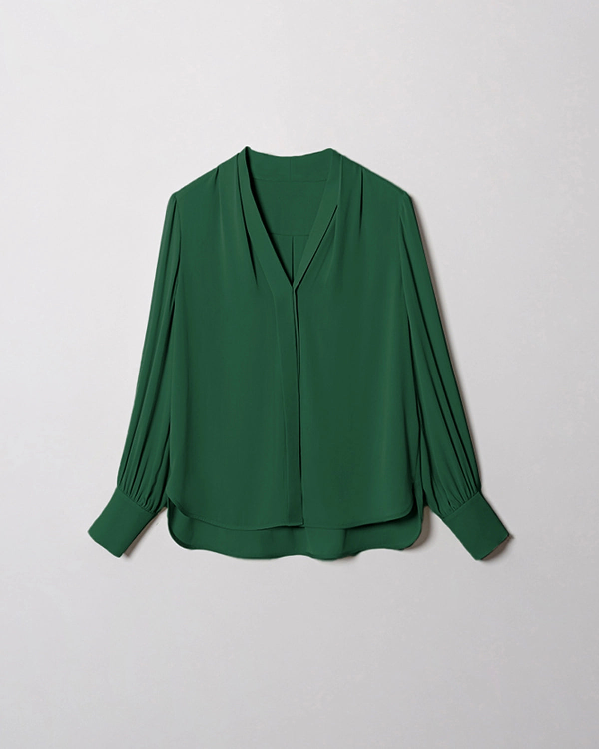 Elegant Deep V Neck Silk Blouse for Women - Luxury Satin Blouse for Office, Party & Date Night - Flowy Long Sleeve Silk Top for Professional & Evening Wear