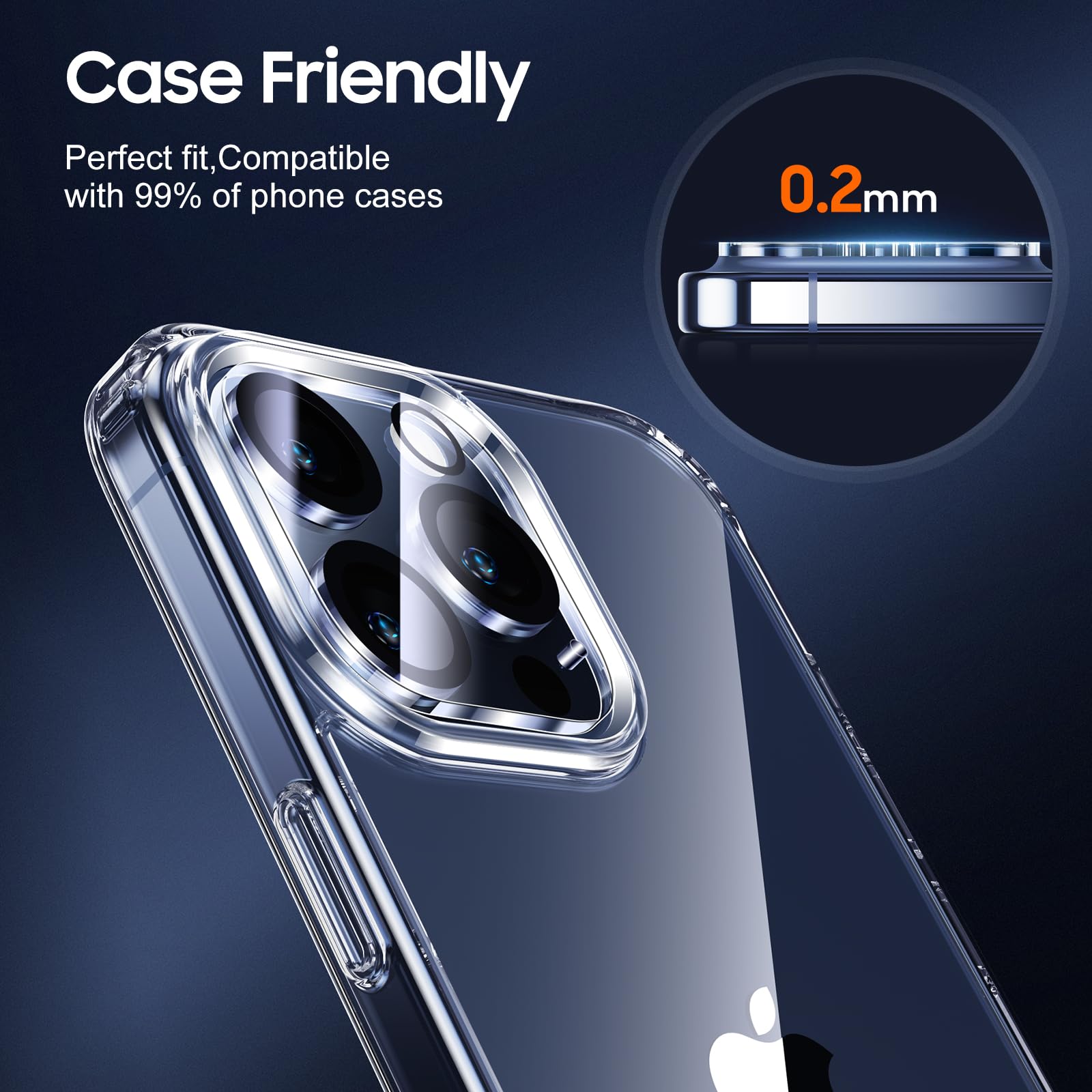 UniqueMe 3 Pack iPhone 15 Pro/Pro Max Camera Lens Protector - 9H Tempered Glass, Drop Protection, Case Friendly - Perfect for Outdoor Adventures & Daily Use