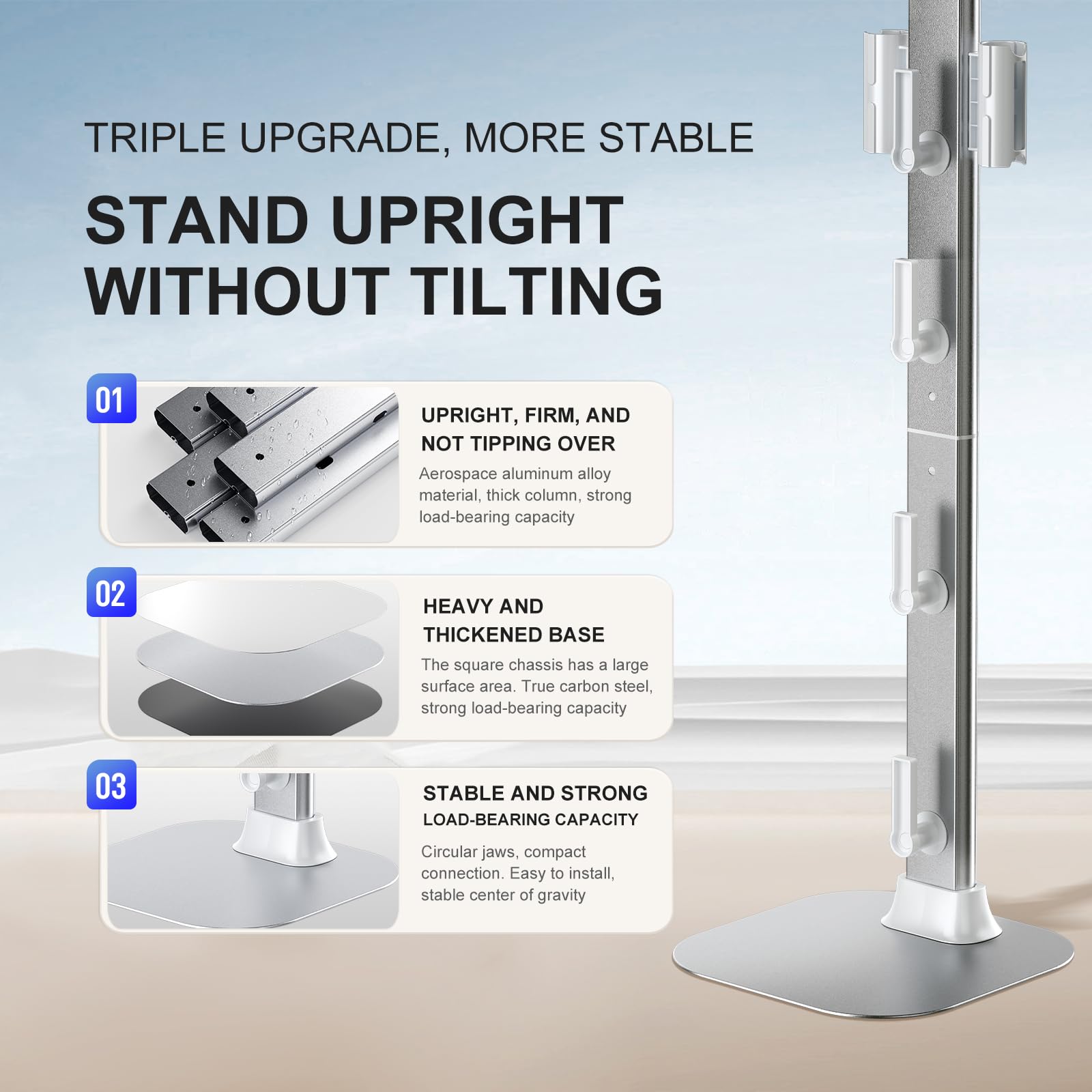 Dyson V15 V12 V11 V10 V8 V7 V6 Vacuum Stand - Aviation Aluminum Alloy Bracket for All Handheld Cordless Vacuum Cleaners | Hidden Power Cord Design | Perfect for Home, Office & Car Organization