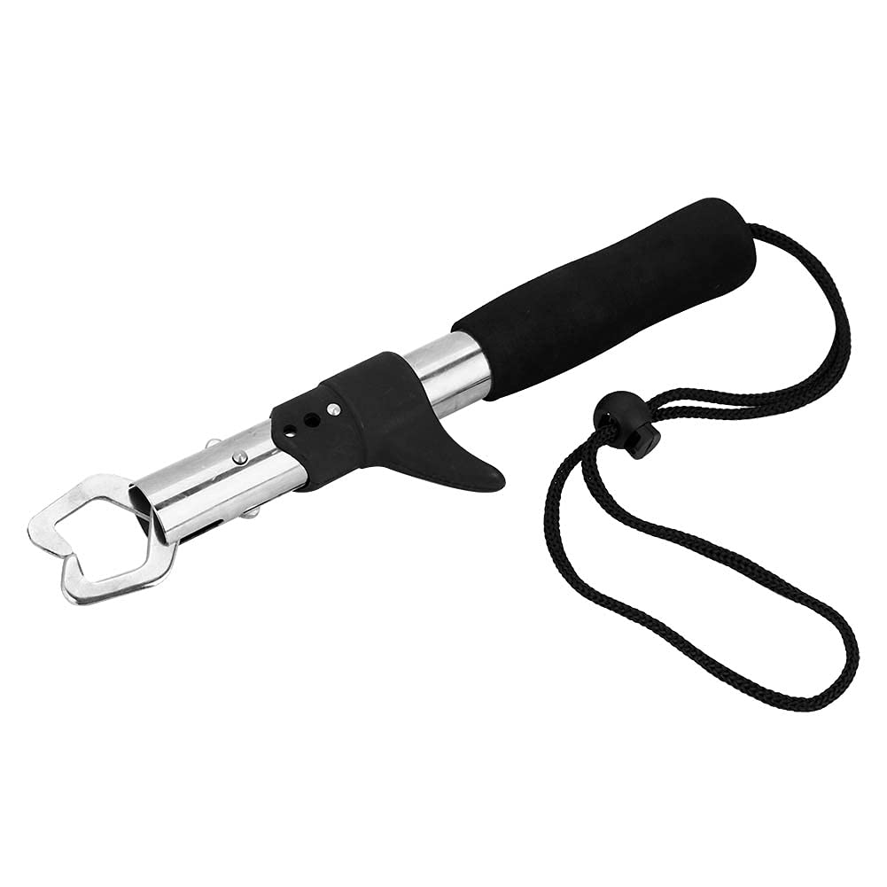 FECAMOS Fish Holder with Stainless Steel & EVA Handle - Locking Clamp Fish Lip Gripper for Secure Fishing - Perfect for Bass, Trout, and Saltwater Fishing Trips