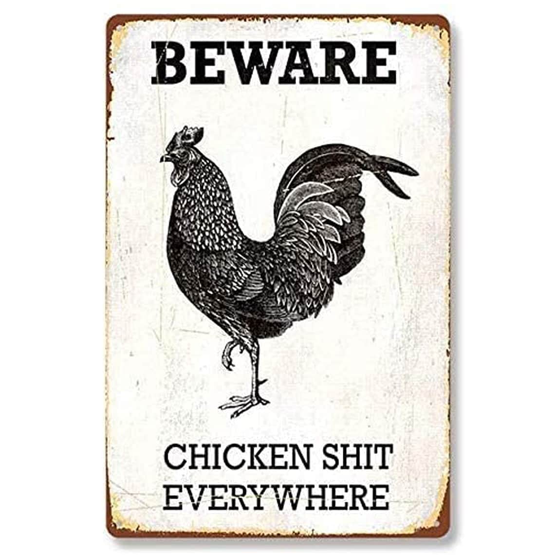 Funny Vintage Tin Sign - Just A Girl Who Loves Peckers Chicken Coop Retro Metal Wall Decor for Home, Kitchen, Bar | 8x12 Inch | Perfect for Farmhouse, Poultry Lover Gifts & Man Cave Humor