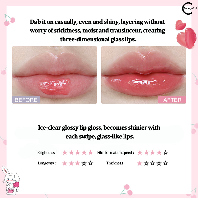 FLORTTE x MIKKO Crystal Clear Glossy Lip Lacquer - Shiny Hydrating Lip Gloss for Women, Non-Sticky Plumping Lip Gloss with Vitamin E | Perfect for Daily Wear, Date Night & Special Occasions