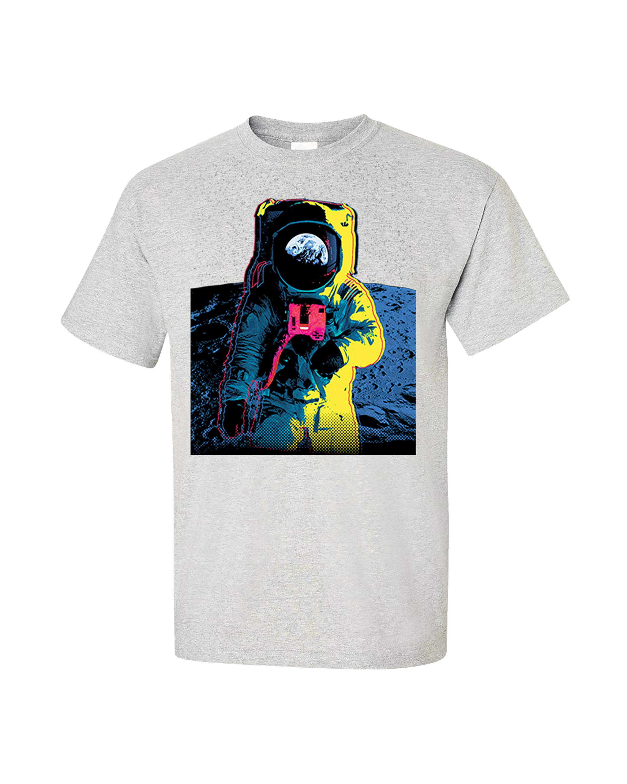 Vibrant Colorful Space Astronaut Graphic Short Sleeve T-Shirt for Men & Women - Perfect for Casual Wear, Cosplay & Space-Themed Parties