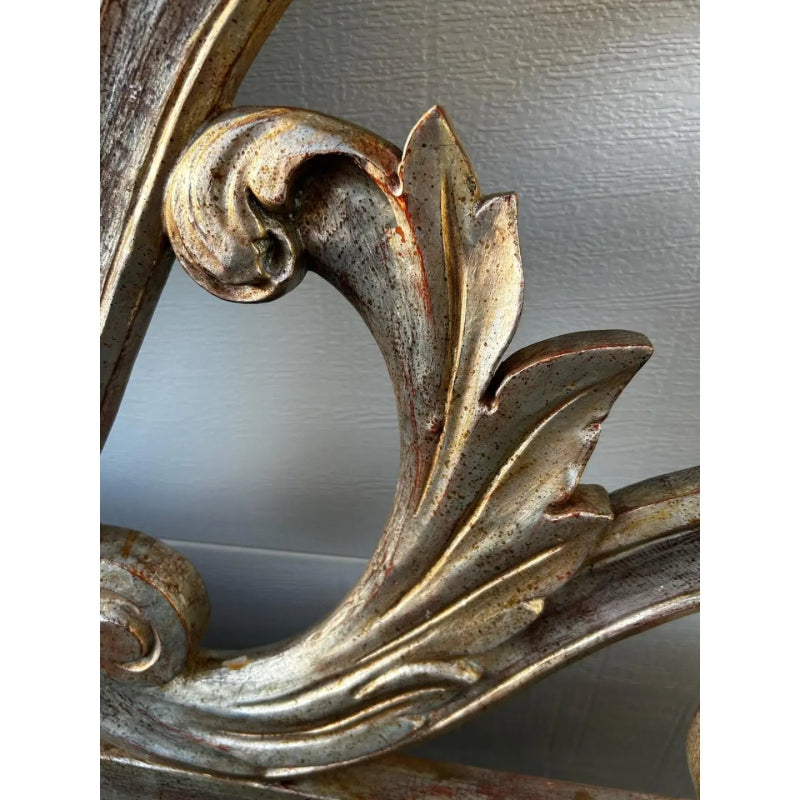 Hand Carved Leaf Design Wooden Headboard - Queen Size Bed Frame for Master Bedroom & Guest Room Decor