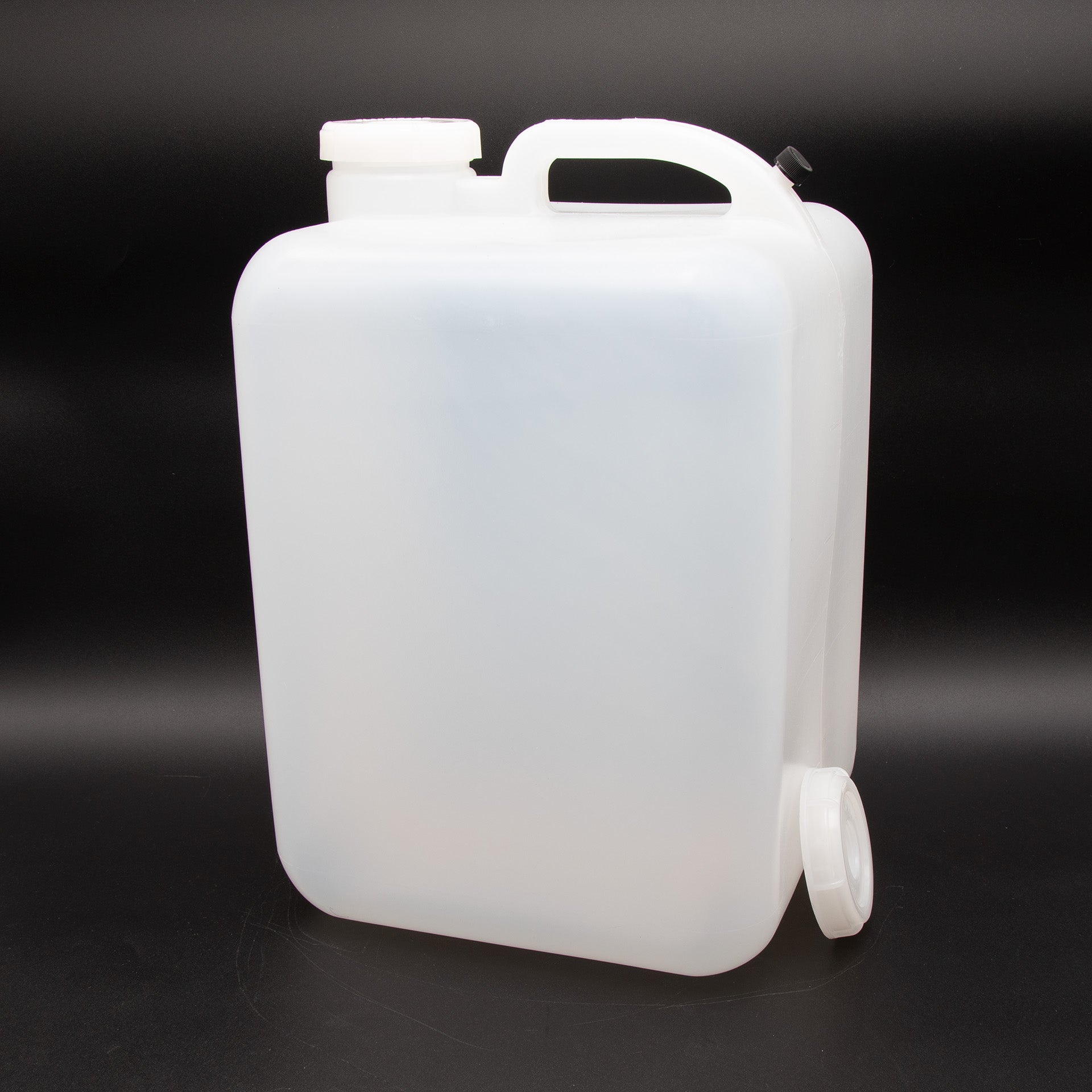 5.3 Gallon Square Polyethylene Bottle with Two Caps - Durable Chemical Storage for Home, Garage & Industrial Use