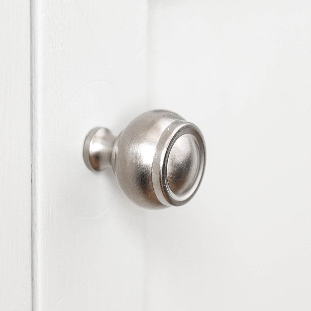 Satin Nickel Ovolo Cabinet Knob - Elegant Hardware for Kitchen & Bathroom Cabinets - Perfect for Home Renovation and Furniture Upgrade