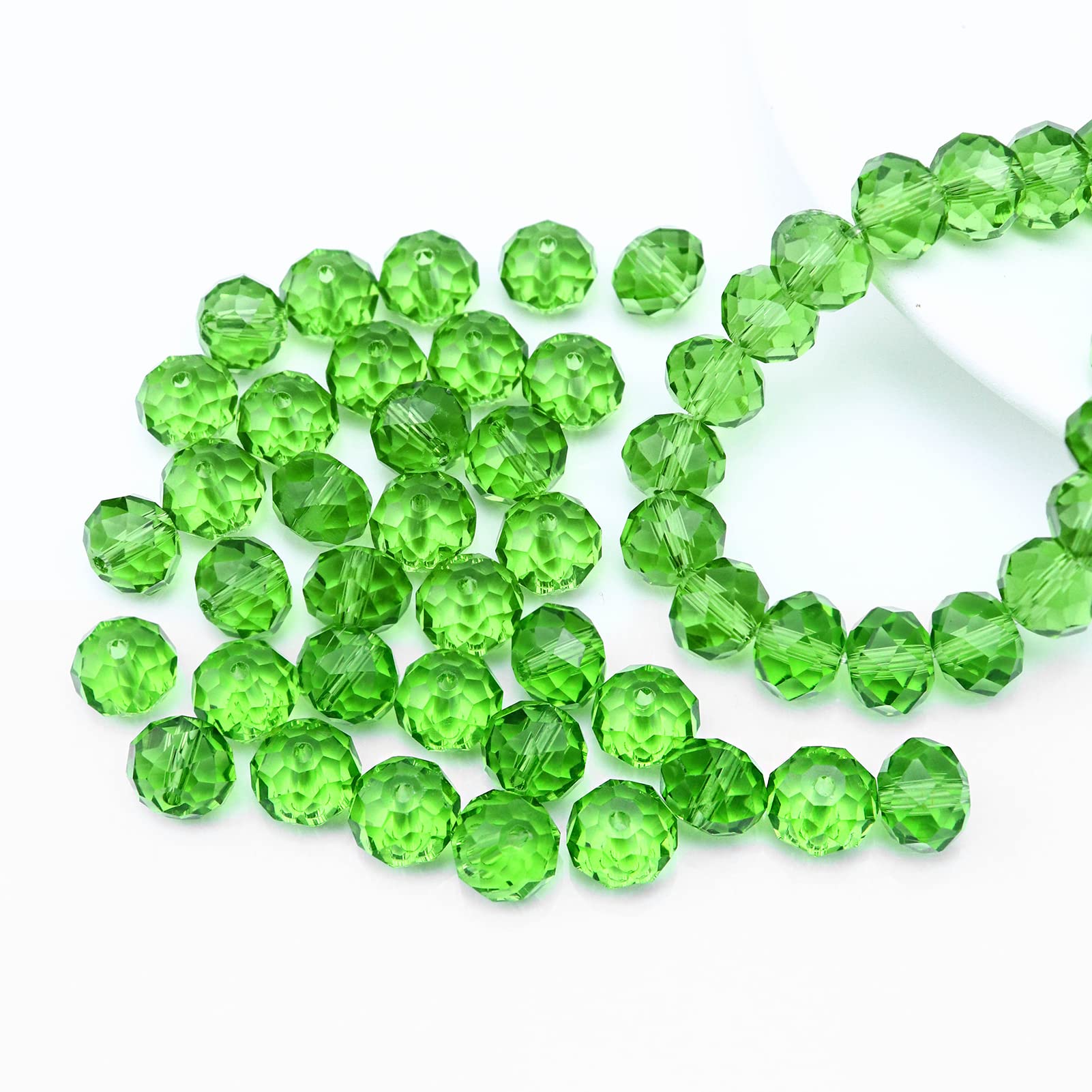 360Pcs 6mm Crystal Glass Beads for Jewelry Making - Faceted Briolette Rondelle Beads, DIY Bracelets & Christmas Jewelry Supplies - Perfect for Handmade Gifts, Party Favors & Craft Projects