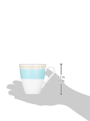 Noritake P5355L/1645 Fine Porcelain Mugs Set of 2 - 295cc Humming Blue Microwave Safe Coffee Cups - Perfect for Home, Office & Gift Giving