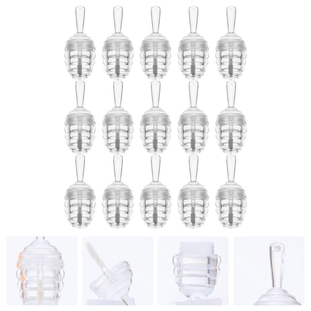 30 Pcs Clear Honeycomb Lip Gloss Empty Tubes - DIY Lip Balm Containers for Homemade Lip Glaze & Cosmetics | Perfect for DIY Beauty, Travel, Gifts & Makeup Kits