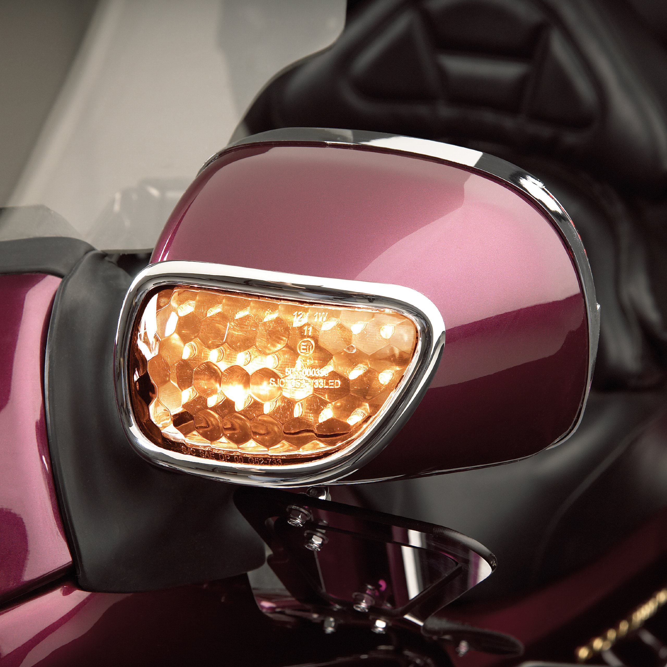Chrome LED Turn Signal Light 52-743 - Clear for Motorcycles
