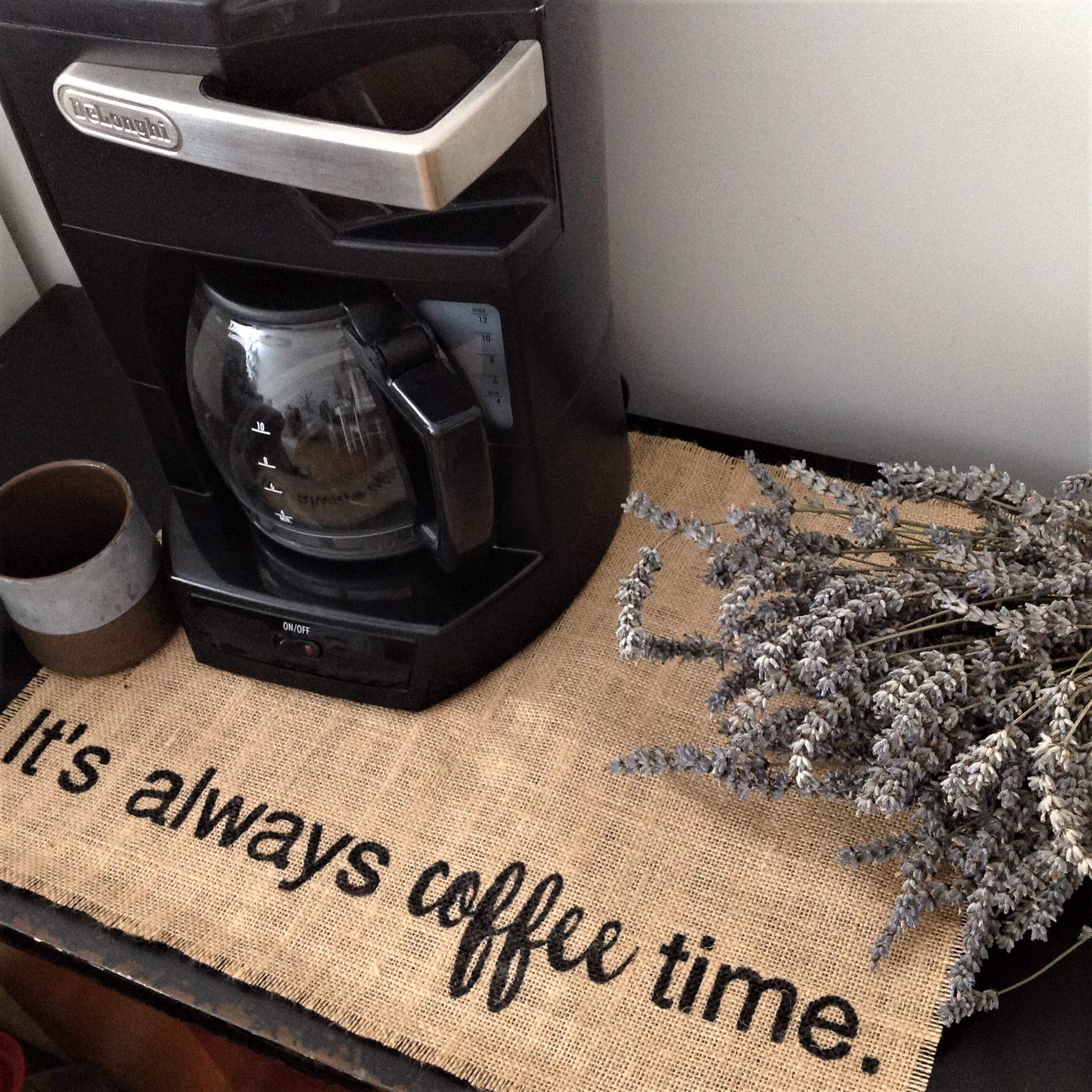 Rustic Burlap Coffee Mat for Keurig - Farmhouse Decor for Coffee Lovers & Gifts