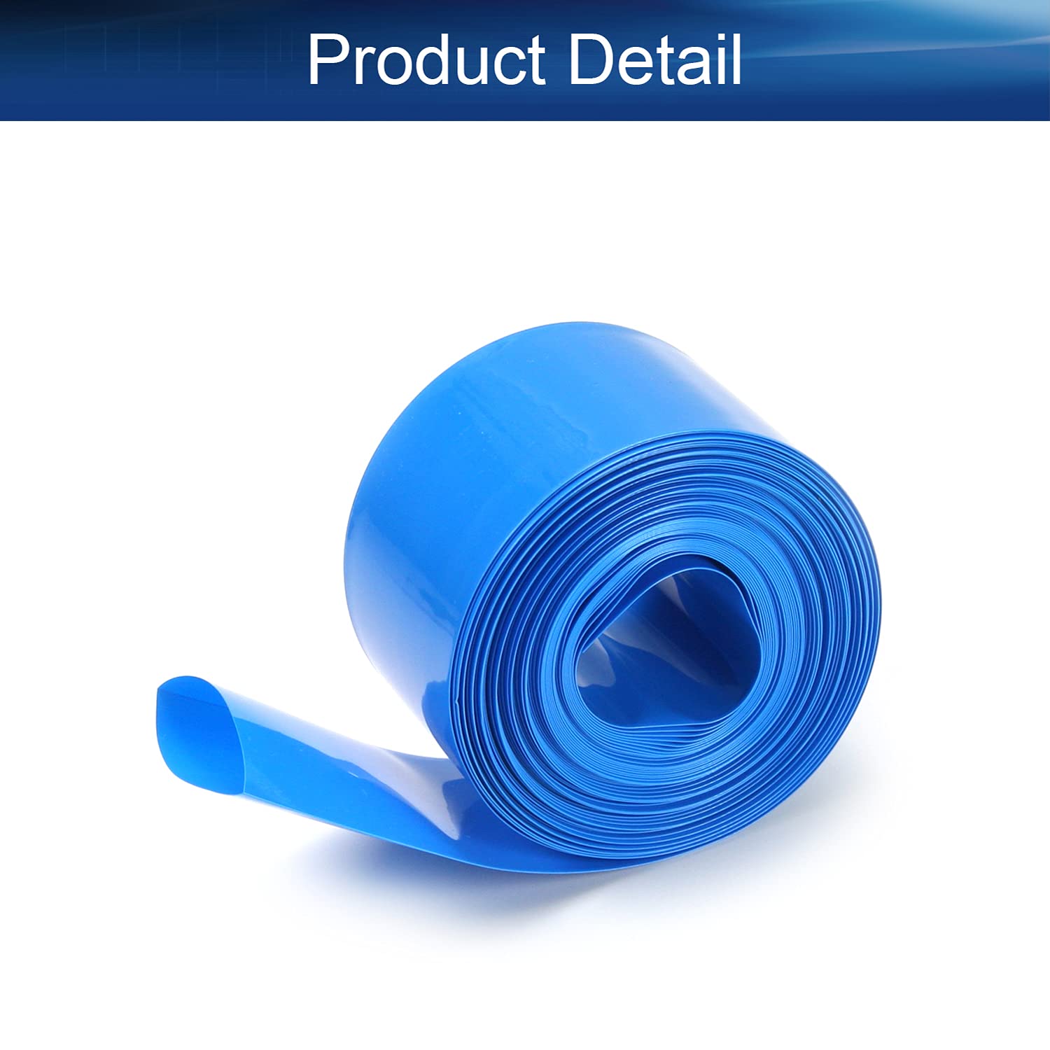 Bettomshin 1Pcs Blue PVC Heat Shrink Tubing 39.37 Ft Length 1.57 Inch Flat for AA Battery - Electrical Insulation, Wire Protection, DIY Projects, Home and Automotive Repair