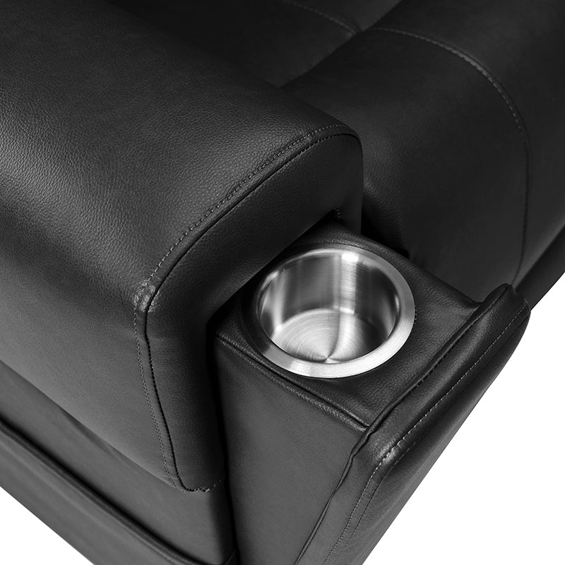 Horace Lift Support Deluxe Power Recliner Chair - Electric Massage Reclining Sofa with USB Charger & Cup Holders - Perfect for Living Room, Home Theater & Elderly Comfort