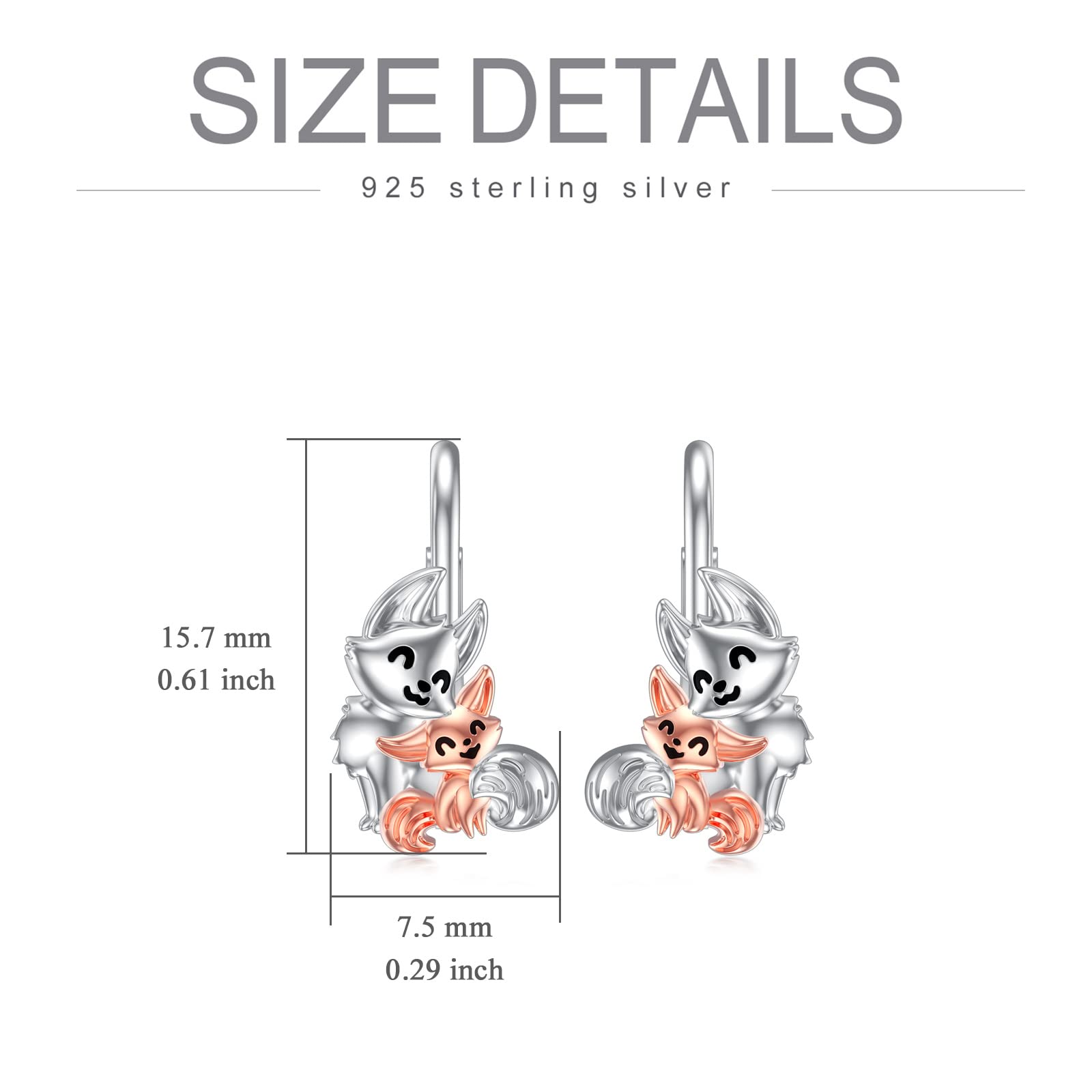 Sterling Silver Animal Earrings for Women - Cute Koala, Dragon, Fox, Unicorn, Dinosaur & Axolotl Leverback Drop Dangle Jewelry - Perfect Gift for Mother, Daughter & Animal Lovers - Great for Everyday Wear, Parties & Special Occasions