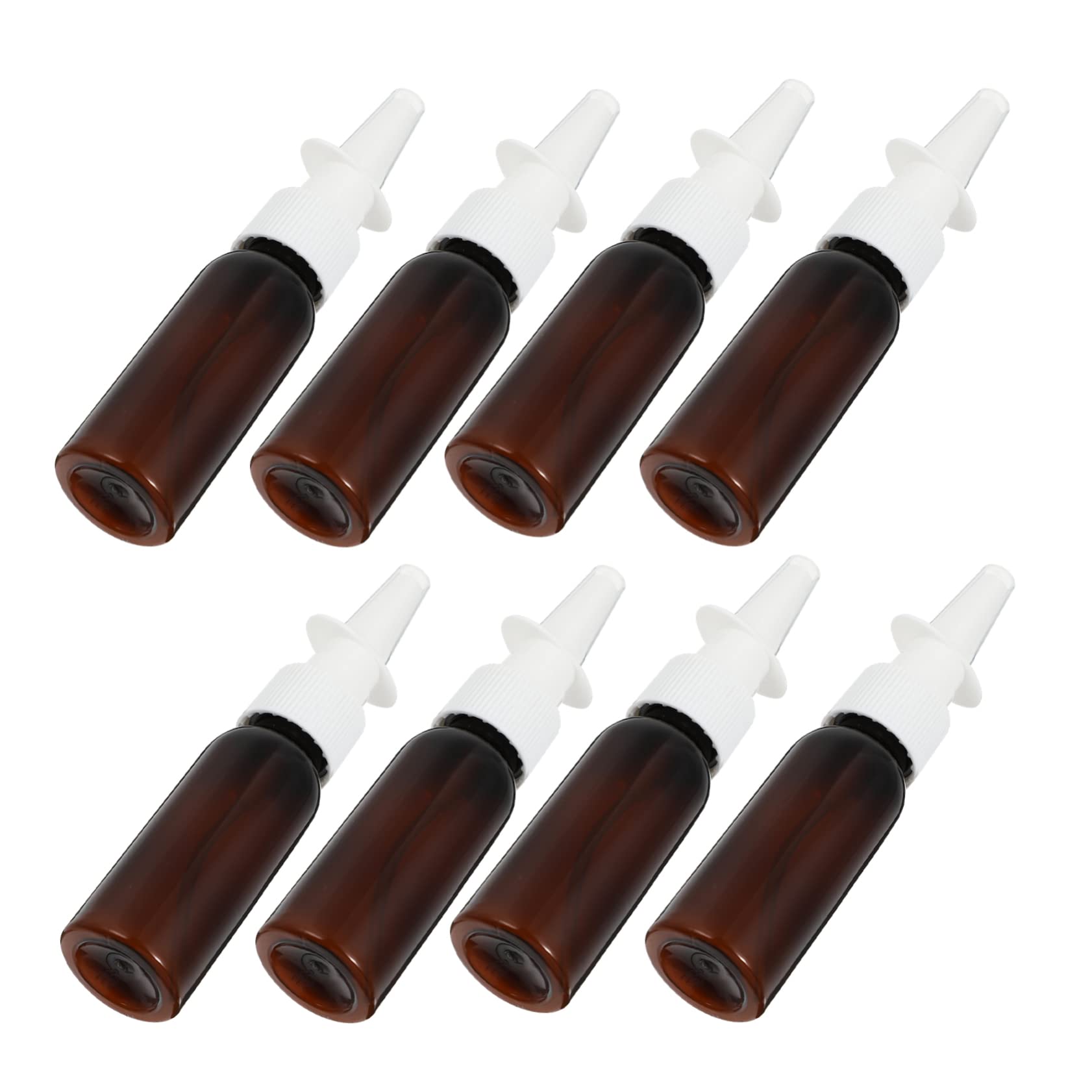 Minkissy 8-Piece Round Shoulder Bottle Set with Nasal Spray & Cosmetic Sprayer - Empty Nasal Pump Sprayers & Travel Toiletries Containers for Skincare, Essential Oils & Travel-Size Liquids | Perfect for Home, Salon & On-the-Go Use