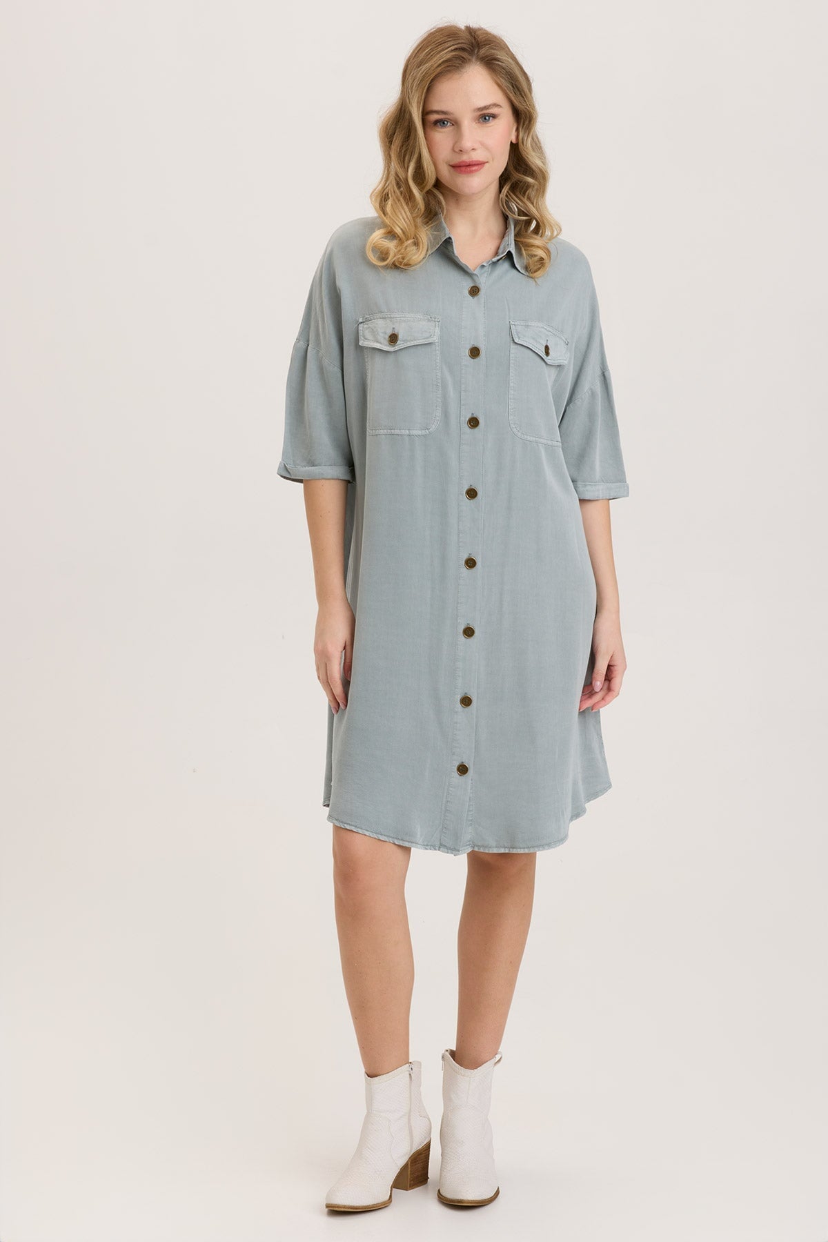 Stylish Bradford Shirt Dress for Women - Casual & Elegant Long Sleeve Button Down Shirt Dress - Perfect for Office, Date Night & Everyday Wear