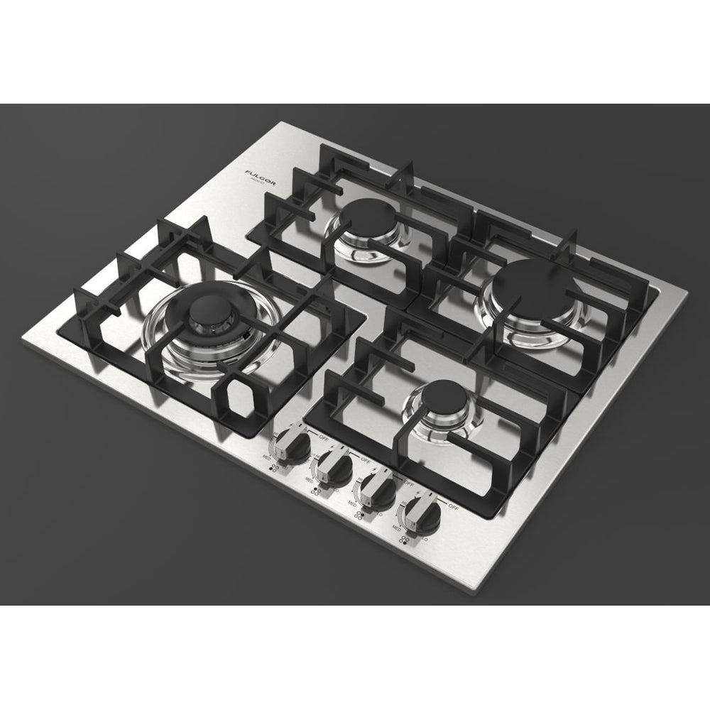 Fulgor Milano 24 Inch 400 Series 4-Burner Gas Cooktop - Stainless Steel (F4GK24S1) | Professional Grade for Home Kitchens & Gourmet Cooking