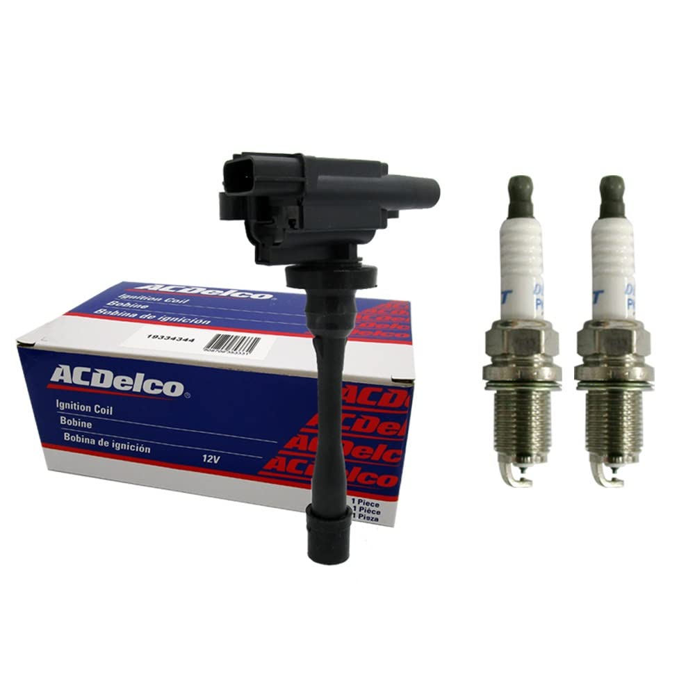 High Performance OEM Ignition Coil & Platinum Spark Plugs Set (1 Coil + 2 Plugs) Compatible with 1997-2008 Dodge Chrysler Models - Replacement for Standard UF295 & Denso 4503 - Improves Engine Power & Fuel Efficiency