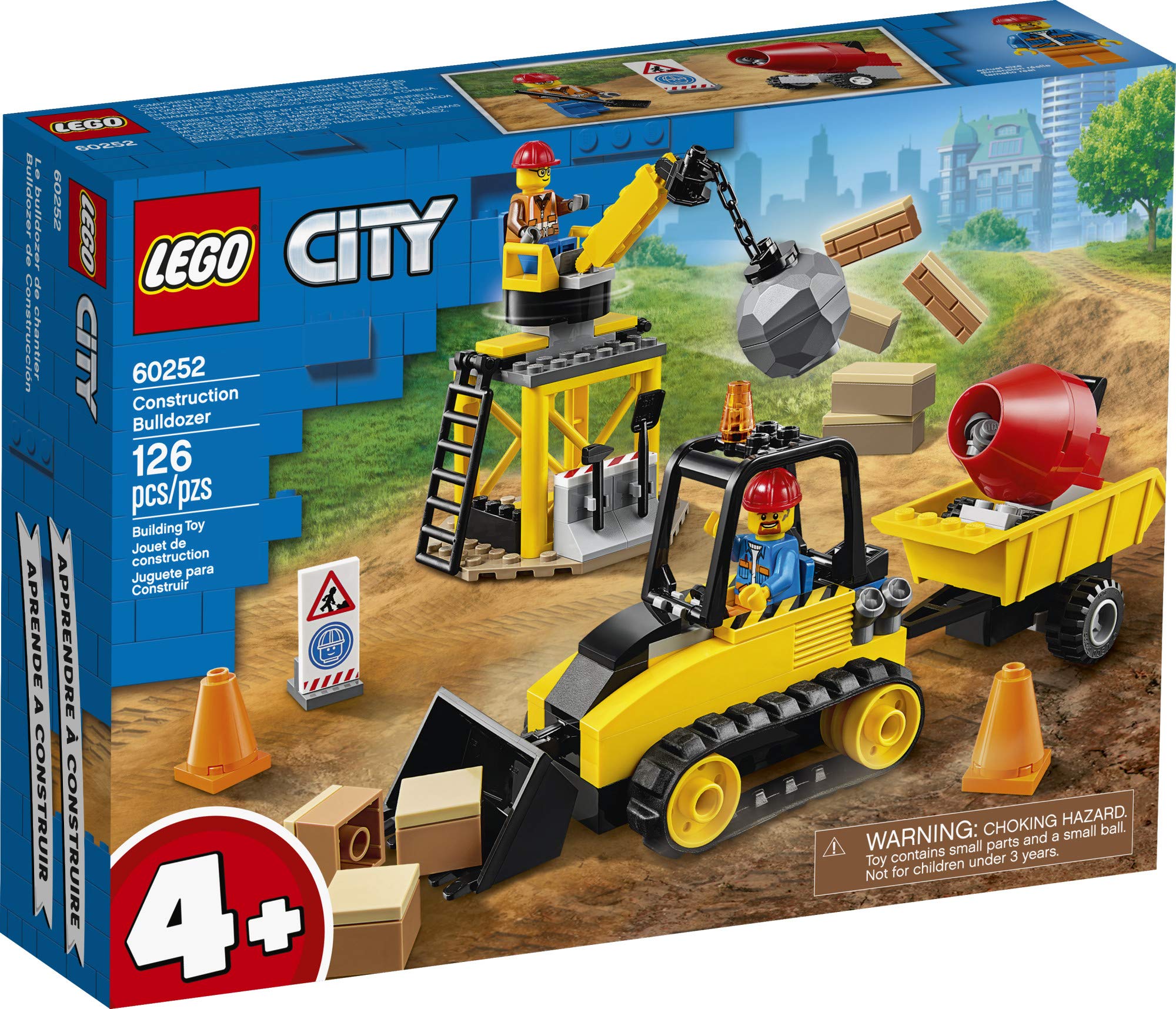 LEGO City Construction Bulldozer 60252 Toy Building Set - 126 Pieces STEM Learning Construction Toy for Kids Ages 5-12 | Creative Play, Birthday Gift, Classroom Activity