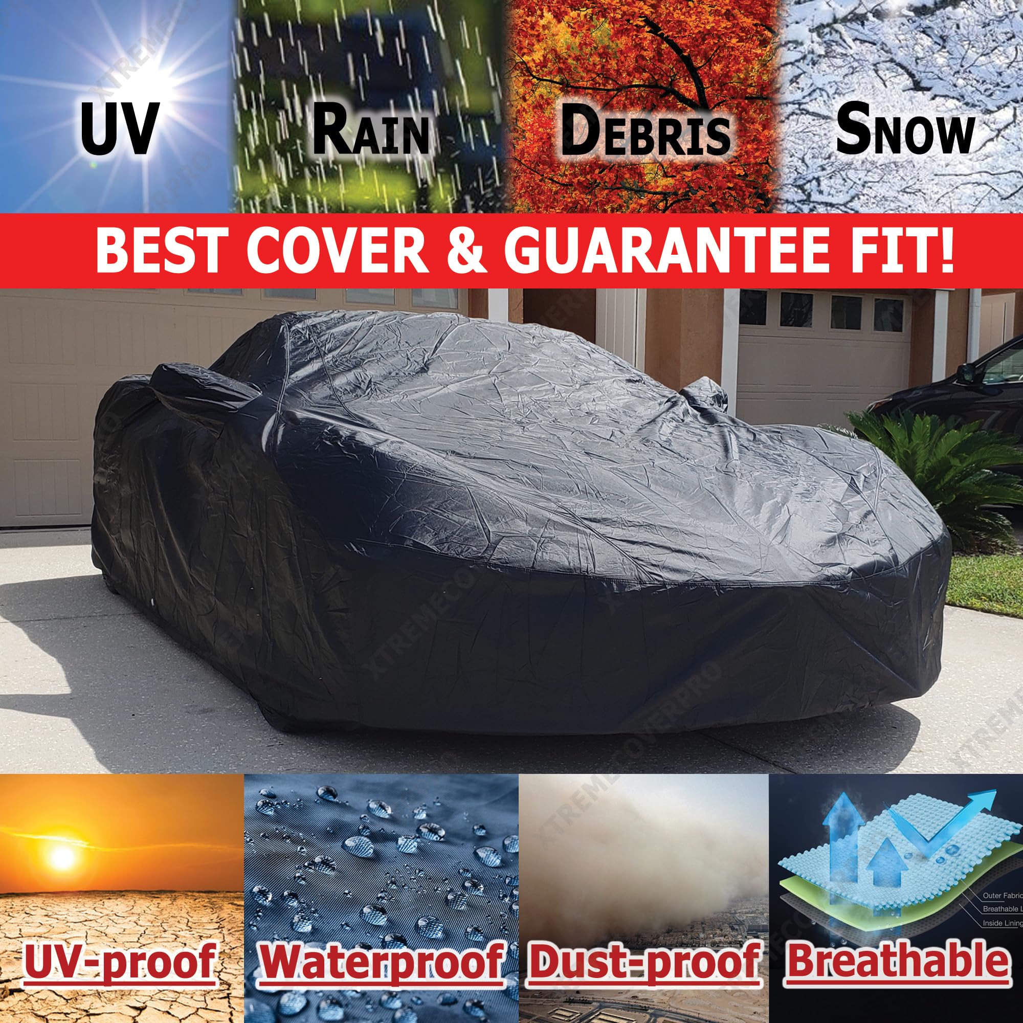 2023 Subaru Forester Car Cover - XTREMECOVERPRO Diamond Series Waterproof Outdoor Protection (Fits 2019-2025 Models) - All Weather Dust Rain Snow Shield for Garage & Driveway Parking
