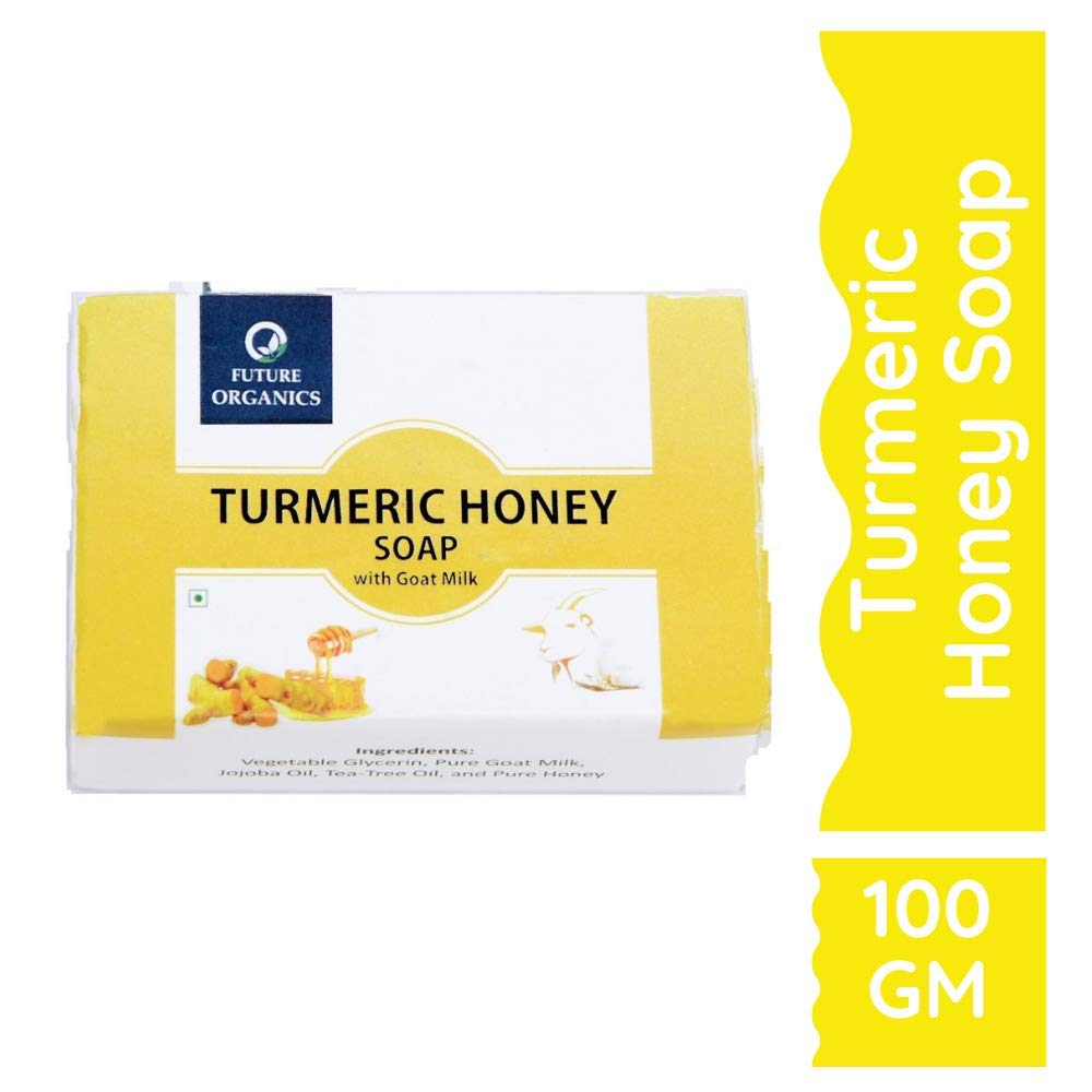 Future Organics Turmeric Honey & Goat Milk Bathing Body Soap - Pack of 2 (100g Each) | 100% Pure Natural Herbal Ingredients | Moisturizing & Exfoliating for Dry Skin | Perfect for Spa Day & Relaxing Bath Time