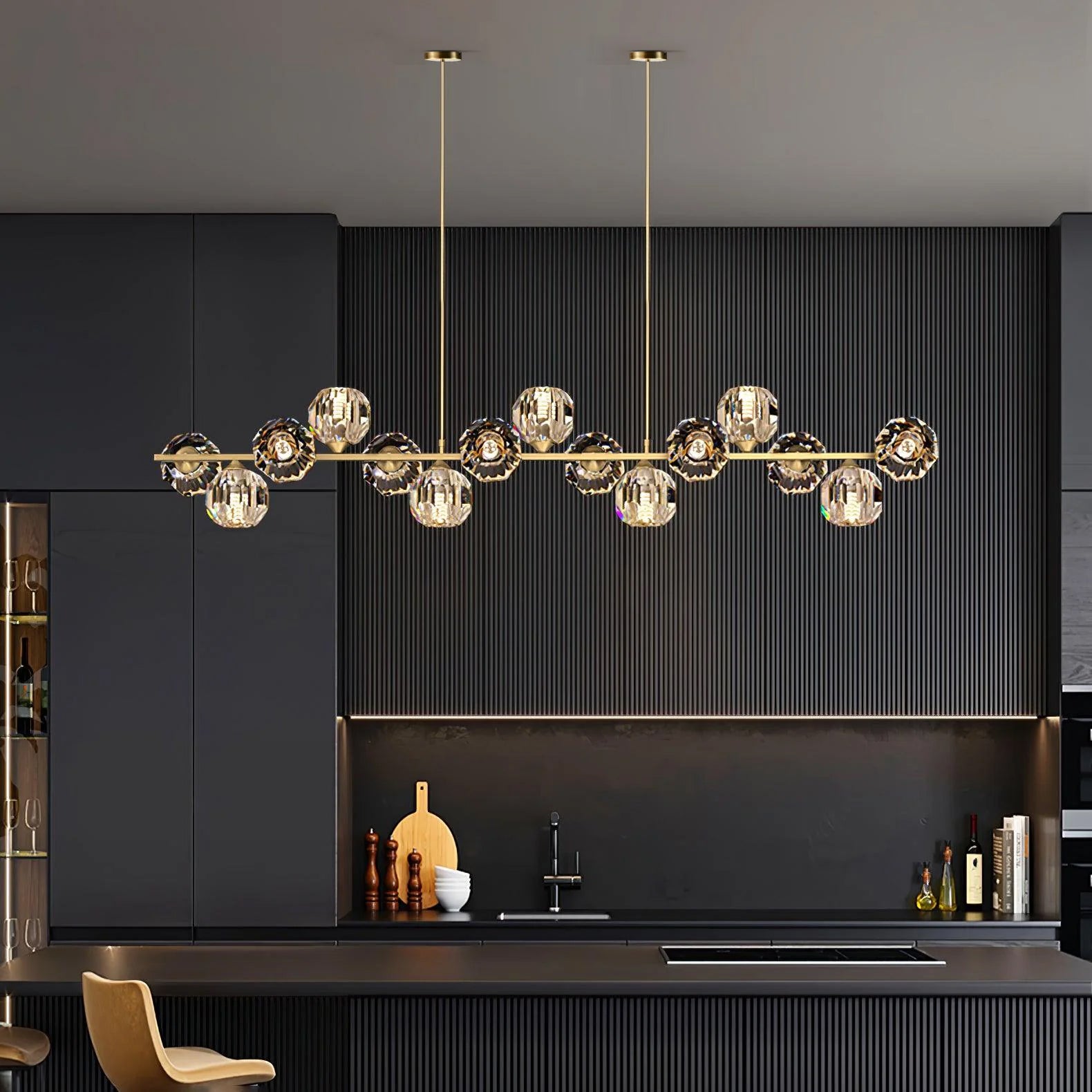 Elegant Crystal Glass Ball Chandelier - Modern Ceiling Light Fixture for Dining Room, Living Room & Bedroom Decor | Perfect for Home, Wedding, and Event Lighting