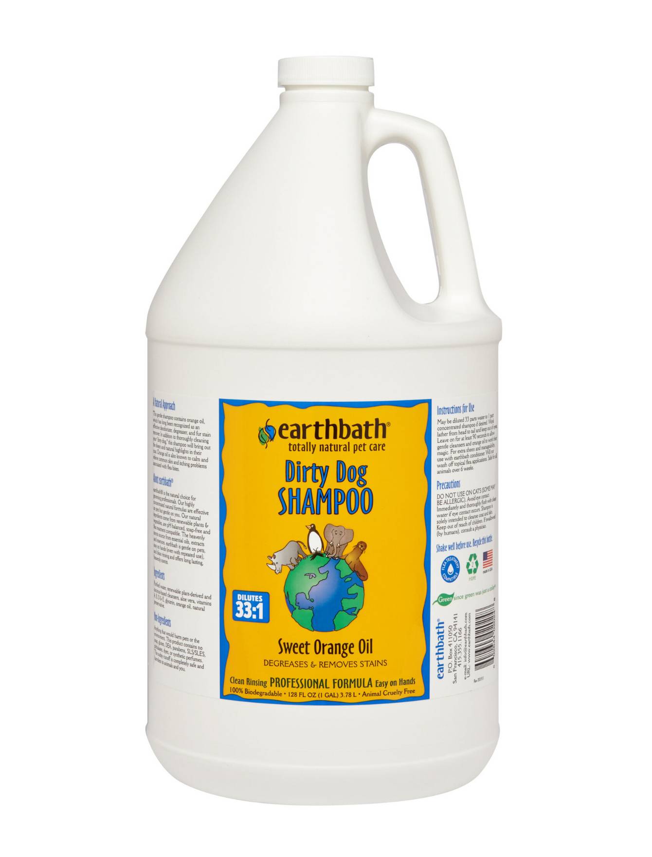 Earthbath Orange Peel Oil Dog Shampoo for Itchy Skin & Odor Control - 16oz & 1 Gallon Sizes - Natural Pet Grooming Solution for Bathing & Coat Care - Perfect for Dogs with Sensitive Skin & Allergies