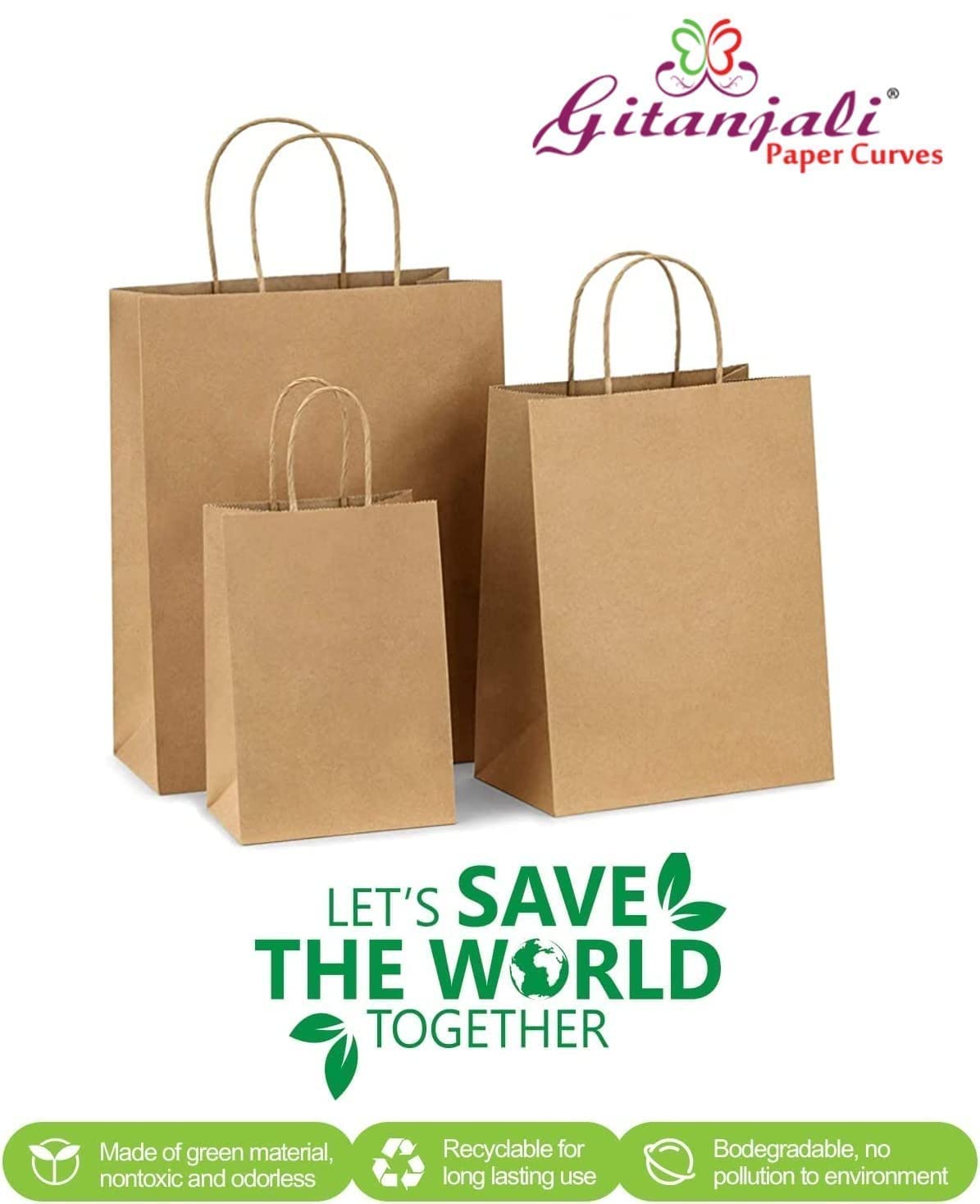 Eco-Friendly Brown Kraft Paper Gift Bags 6x8x4 Inches - 15 Pack Disposable Recycled Party Favor Goodie Bags for Birthdays, Weddings & Baby Showers - Sustainable Return Gift Packaging for Crafts & Events