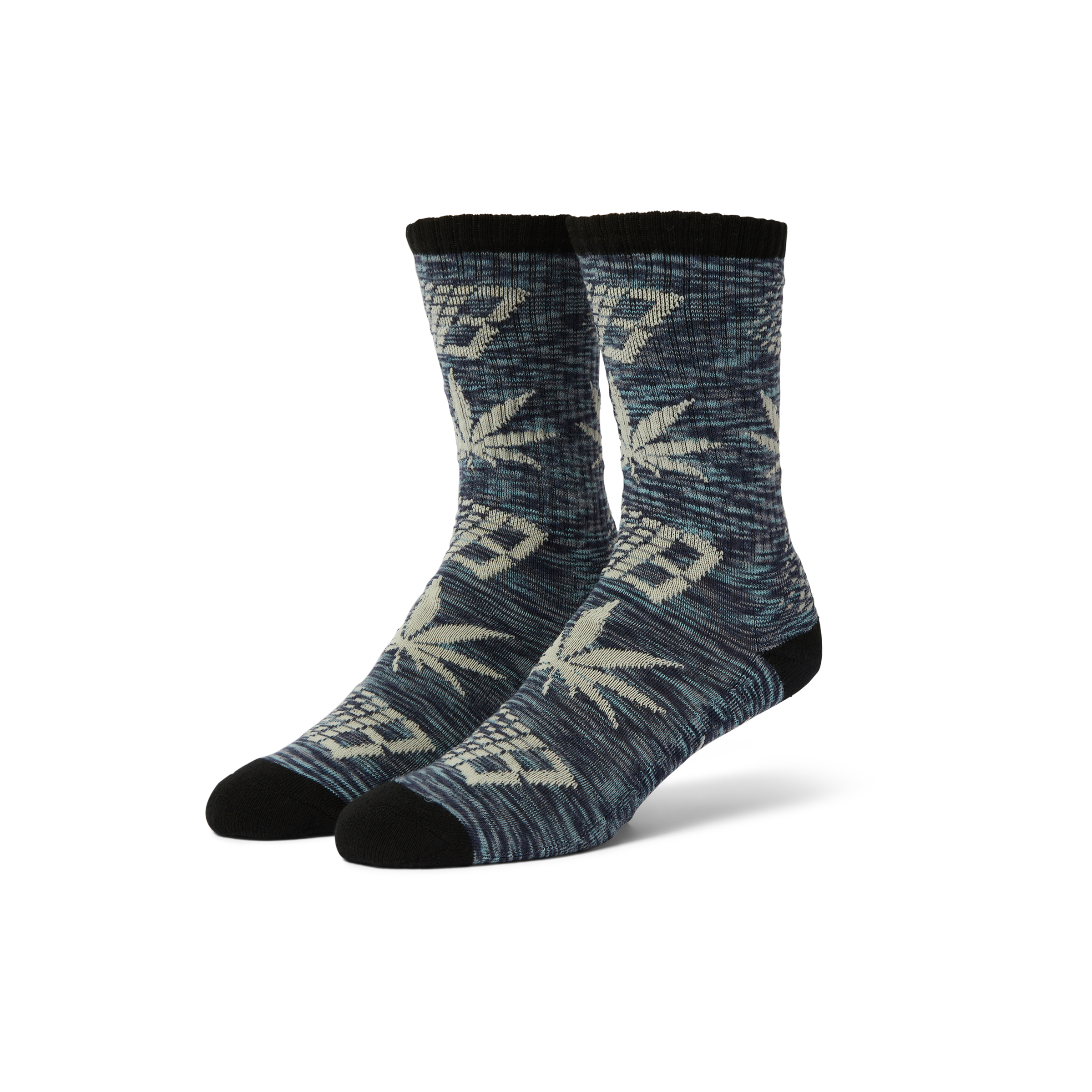 HUF x Bronze Plantlife Marbled Socks for Men & Women - Stylish Black Patterned Crew Socks - Perfect for Skateboarding, Streetwear Fashion & Casual Outfits