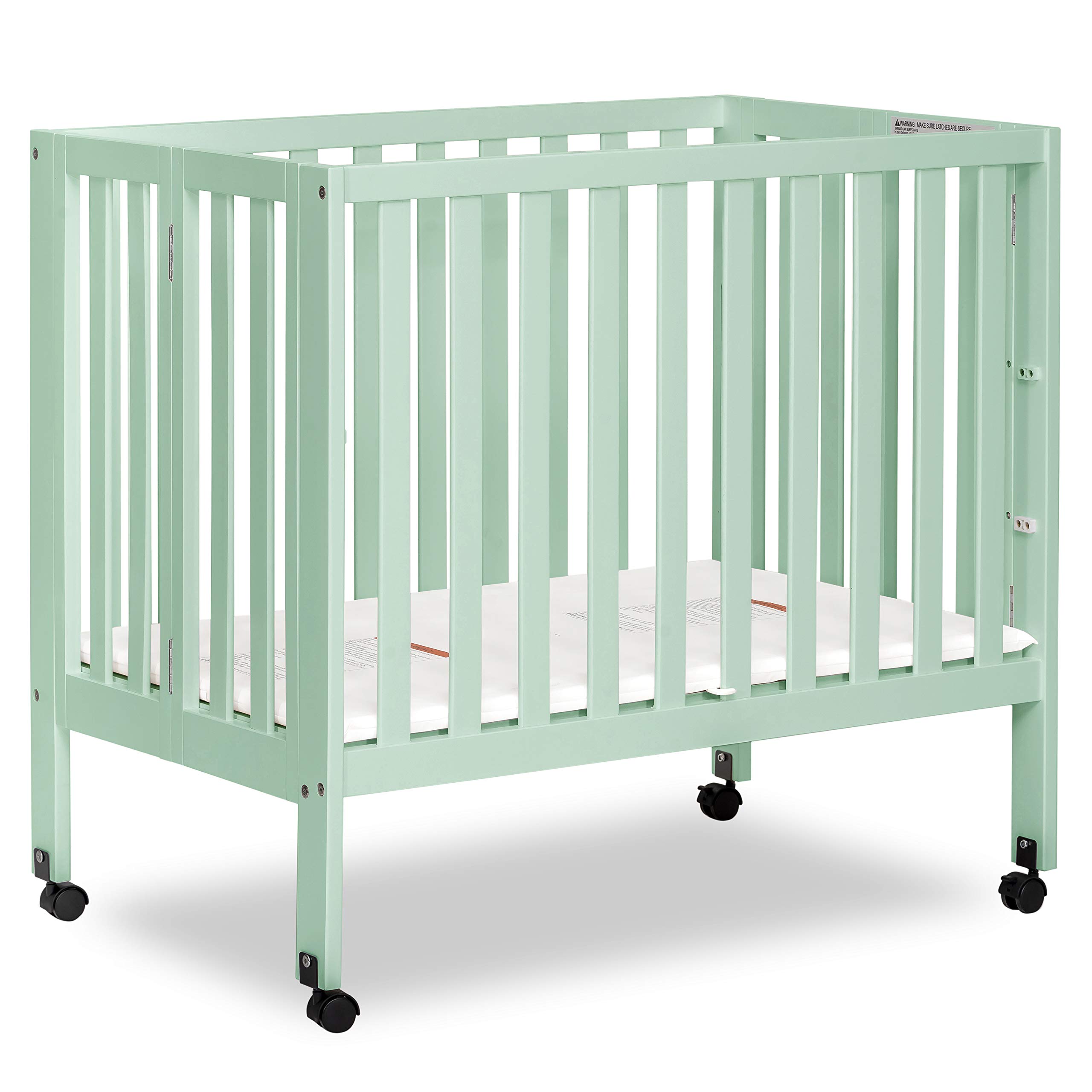 Dream On Me Jett Non-Full Size Folding Convertible Crib - Lightweight Portable Baby Crib with 3 Adjustable Mattress Heights, Easy Fold Travel Crib & 1.5