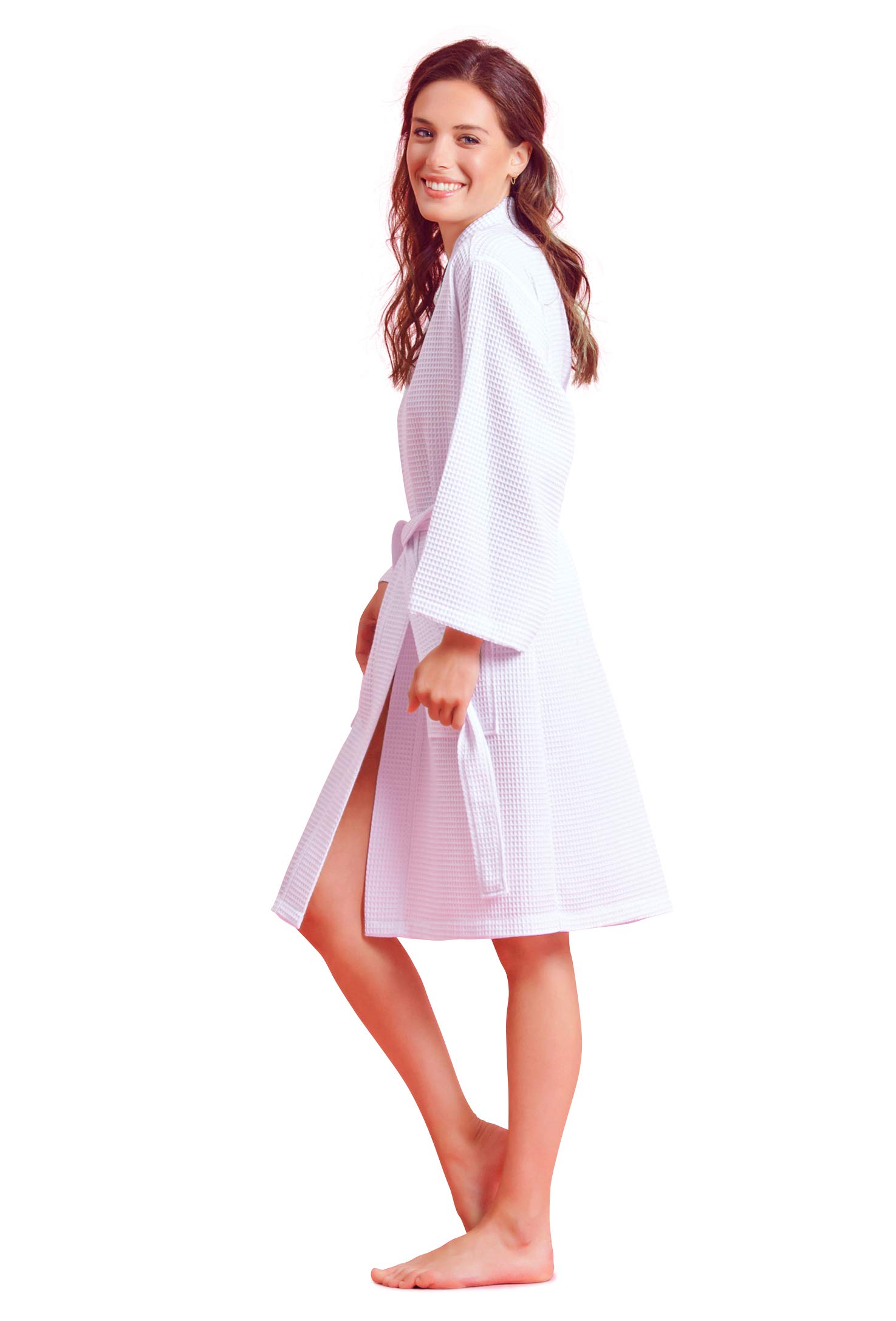 Soft Touch Personalized Waffle Robe with Custom Embroidery - Women's Lightweight Cotton Polyester Blend Bathrobe for Spa, Home & Gift - Cozy Loungewear for Relaxation & Self-Care