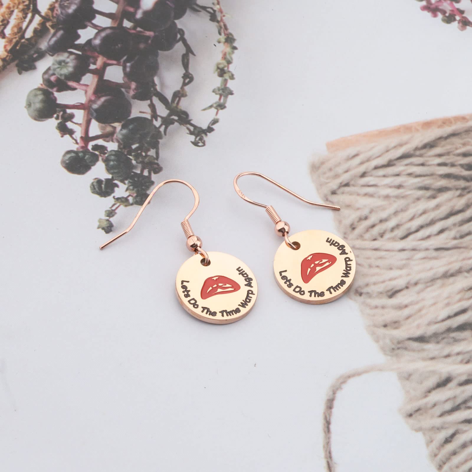 UJIMS The Rocky Horror Picture Show Inspired Earrings - Time Warp Again Statement Jewelry for Rocky Horror Fans, Musical Film Lovers | Perfect for Cosplay, Halloween, and Theater Costume Accessories