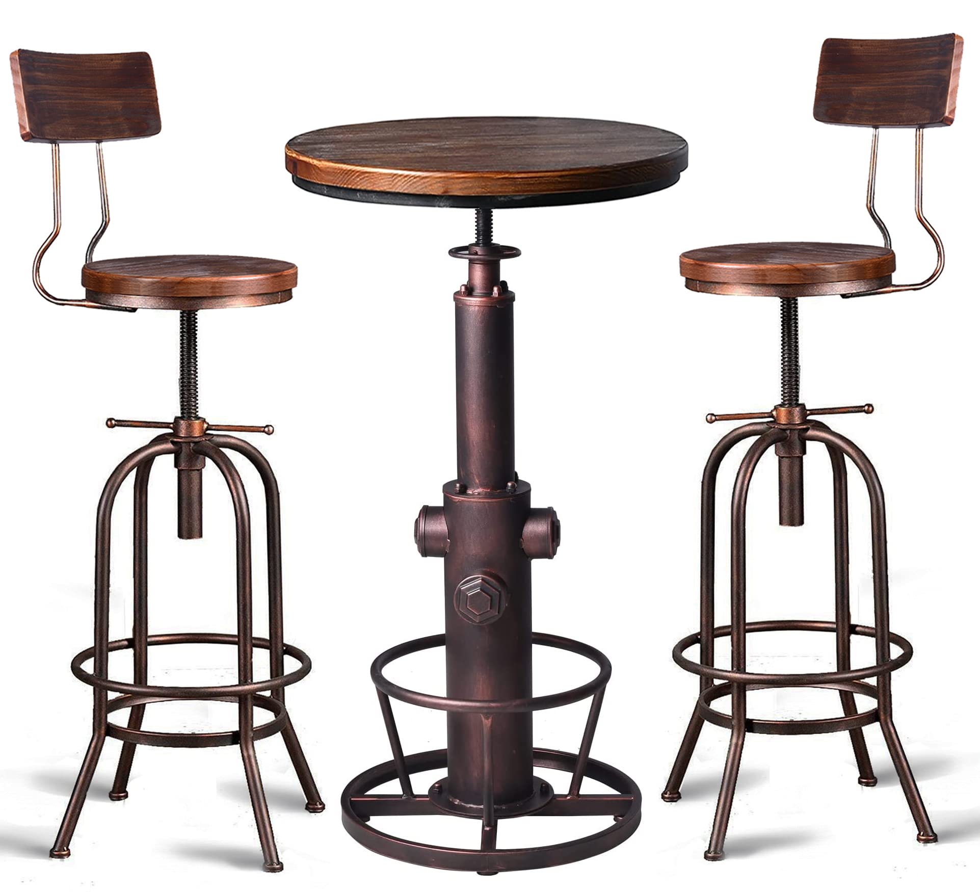 Adjustable Height Industrial Bar Table 38.6