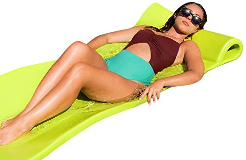 Pool Mate Large Foam Mattress Swimming Pool Float - Lime Green Comfortable Inflatable Lounge for Adults, Perfect for Relaxing in Pool, Lake or Beach