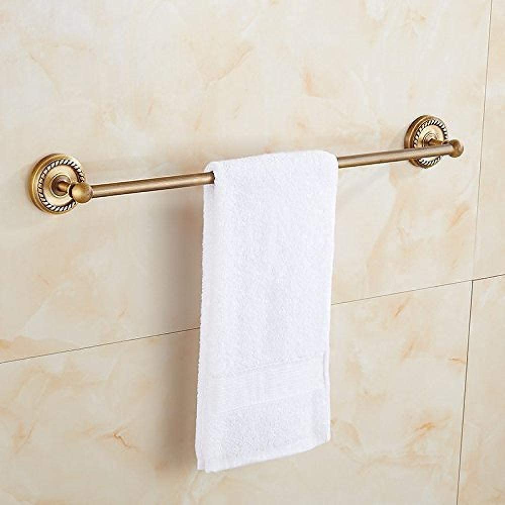 Copper Single Pole Towel Bar - Bathroom Towel Rack & Shelf Hanger - No Drill Wall Mounted Bathroom Accessories for Spa, Hotel & Home Decor