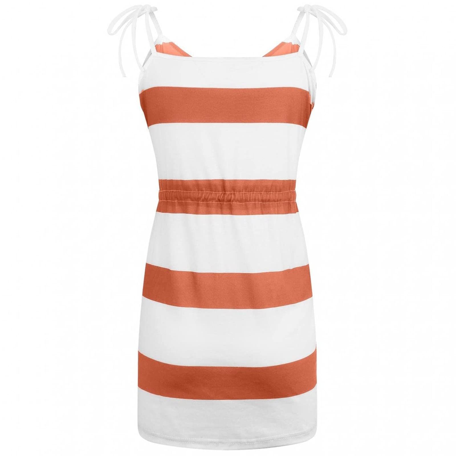 Women's Summer Sleeveless Striped Mini Dress - Casual Cocktail Party & Beach Sundress with Pockets | Perfect for Outdoor Events, Vacations & Date Nights