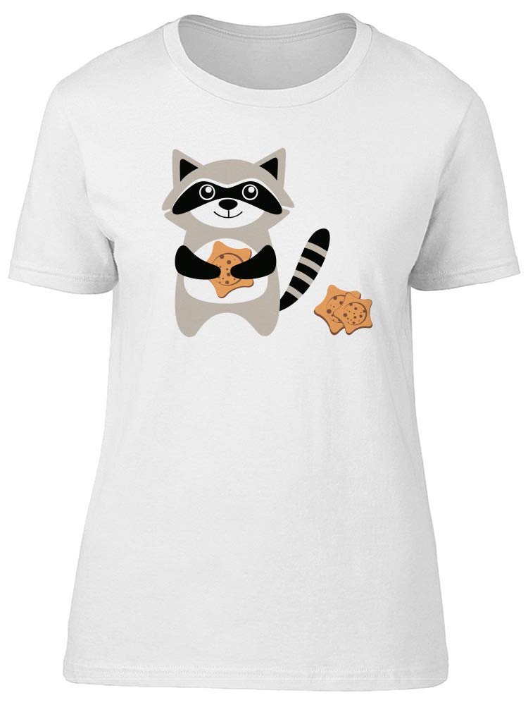 Smartprints Raccoon Cookie T-Shirt for Women - Casual Outfit