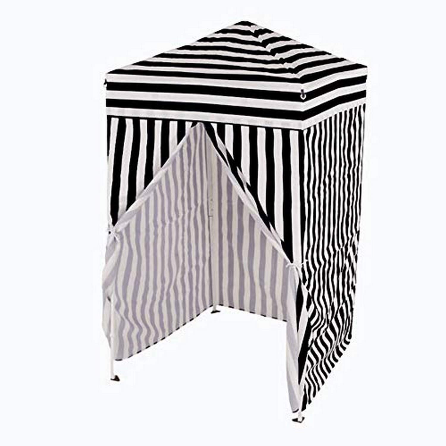 Portable 4'x4' Pop Up Changing Room Tent - Black & White for Camping, Beach, Outdoor Events & Photo Shoots
