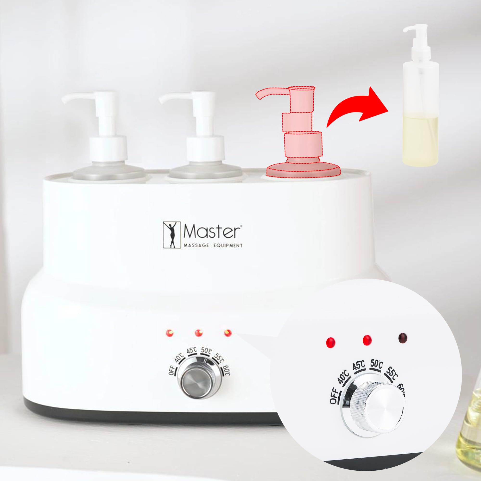 Professional 3-Bottle Massage Oil Warmer & Lotion Heater with Empty Bottles - Fast Heating Massage Cream Warming Device for Spa, Salon & Home Use - Perfect for Aromatherapy & Relaxation Therapy