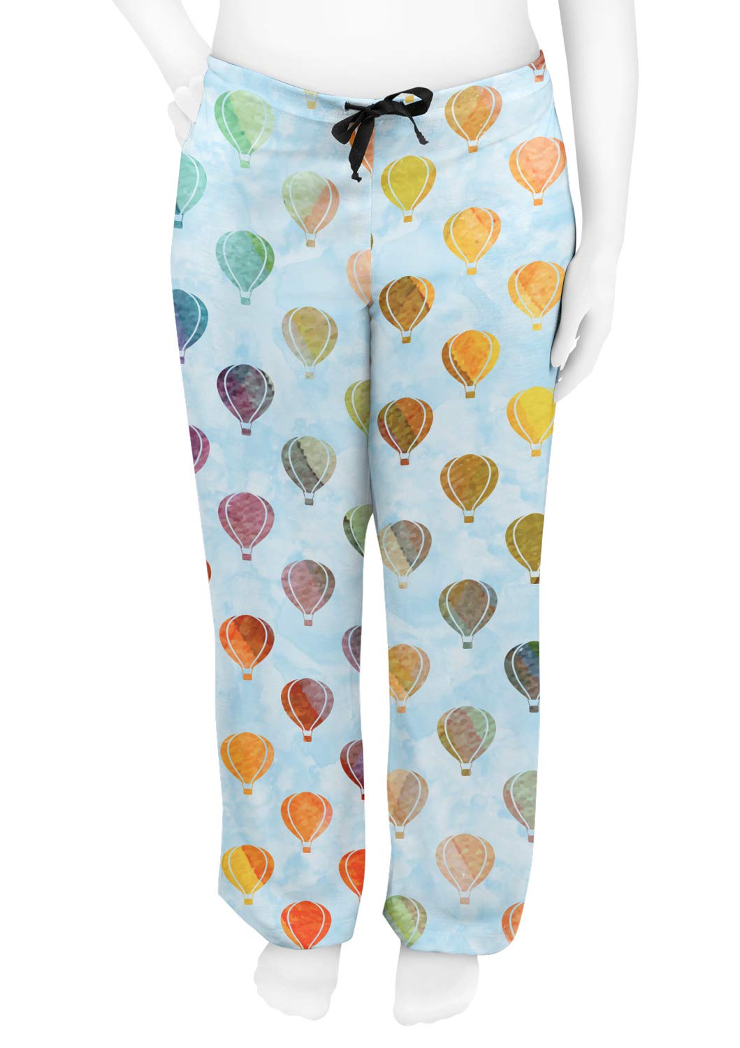 Women's Watercolor Hot Air Balloon Pajama Pants - Soft Cotton Sleepwear for Lounge & Bedtime