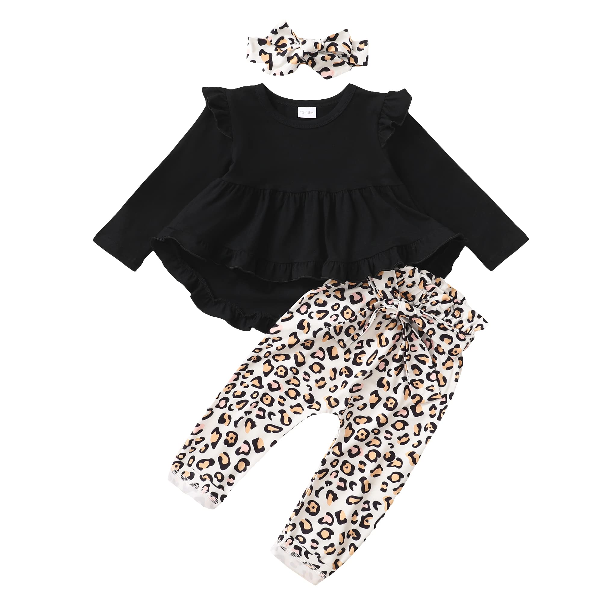 Sunflower Baby Girl Outfit - Toddler Floral Ruffle Sleeve Shirt & Pants Set for Fall Winter | Cute Playdate & Photoshoot Clothes