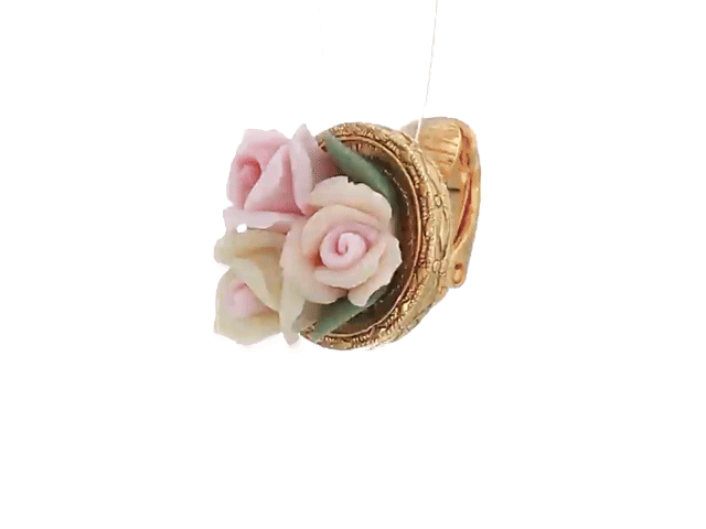 1928 Vintage Floral Clip-On Earrings - Pink & White Porcelain Round Button Earrings for Women | Perfect for Weddings, Parties & Retro Fashion