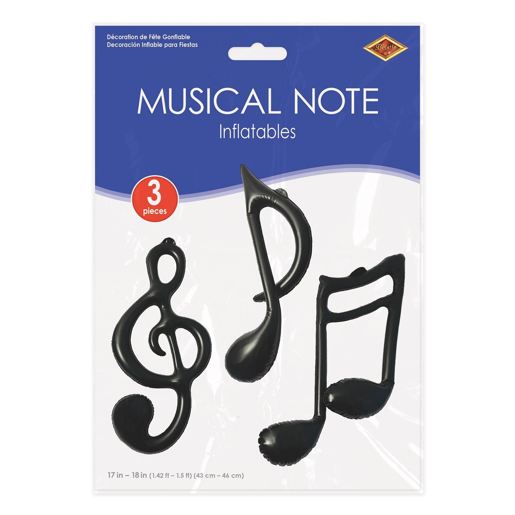 12 Pack Beistle Inflatable Musical Notes - Colorful Party Decorations for Birthday, Concert & Music Themed Events - Perfect for Stage Backdrops, Classroom Decor & Photo Booths
