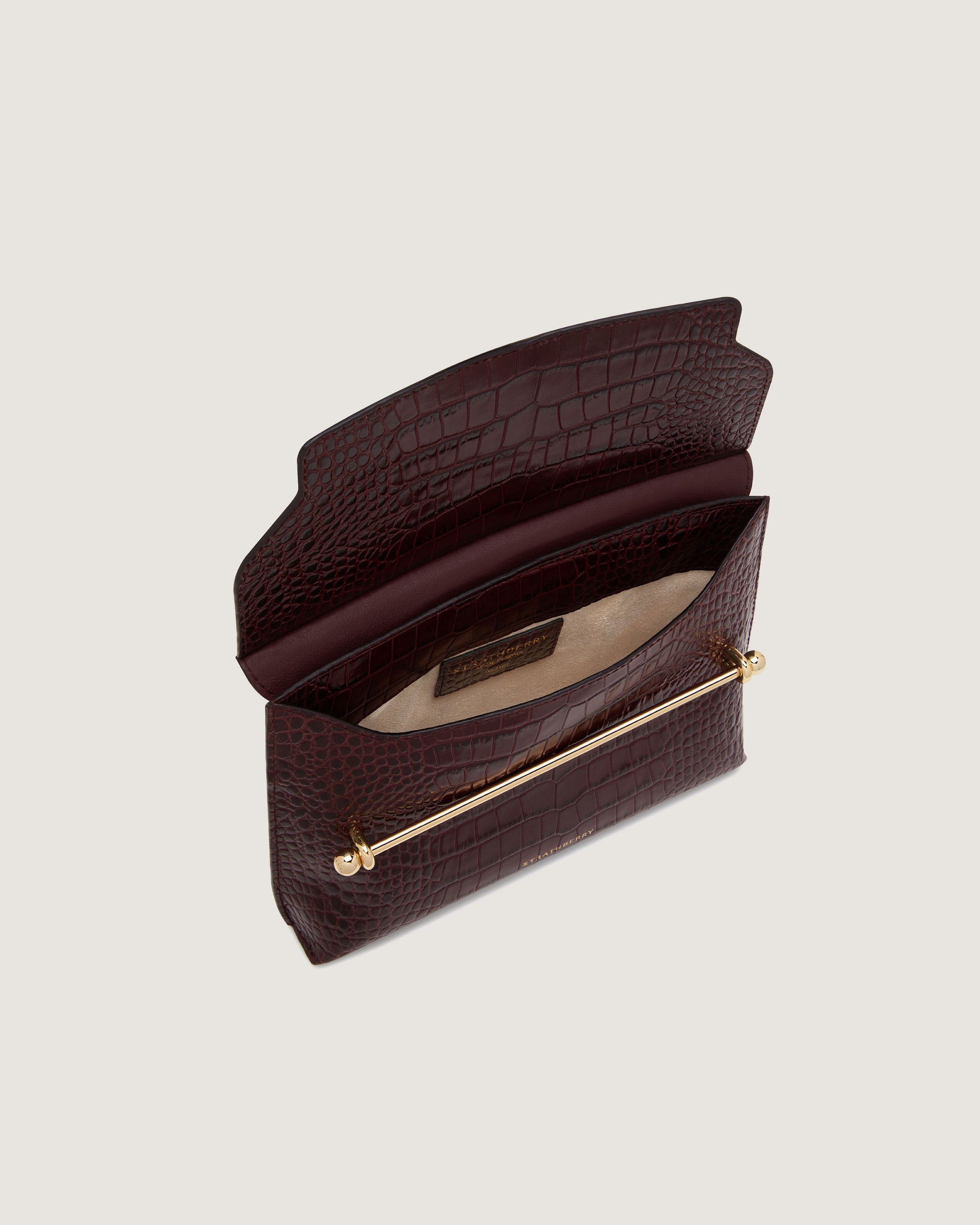 Stylish Croc Embossed Leather Handbag in Burgundy - Perfect for Work, Evening Events & Daily Use