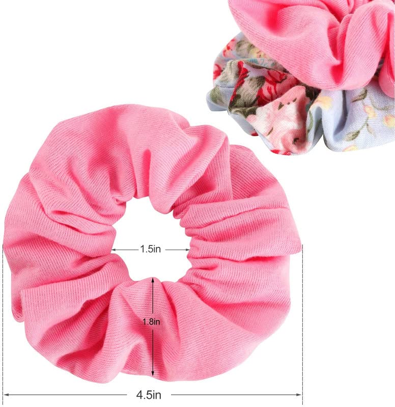 Staila Cotton Hair Scrunchies - 15 Pack Soft Elastic Hair Bands for Women & Girls - Perfect for Workouts, Office, School & Everyday Hair Accessories
