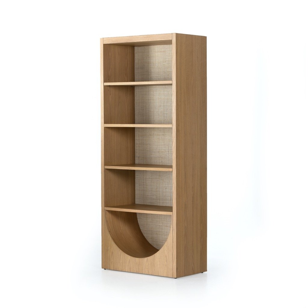 Higgs Bookcase - Honey Oak Veneer Bookshelf for Home & Office - Stylish Storage for Books, Decor & Essentials